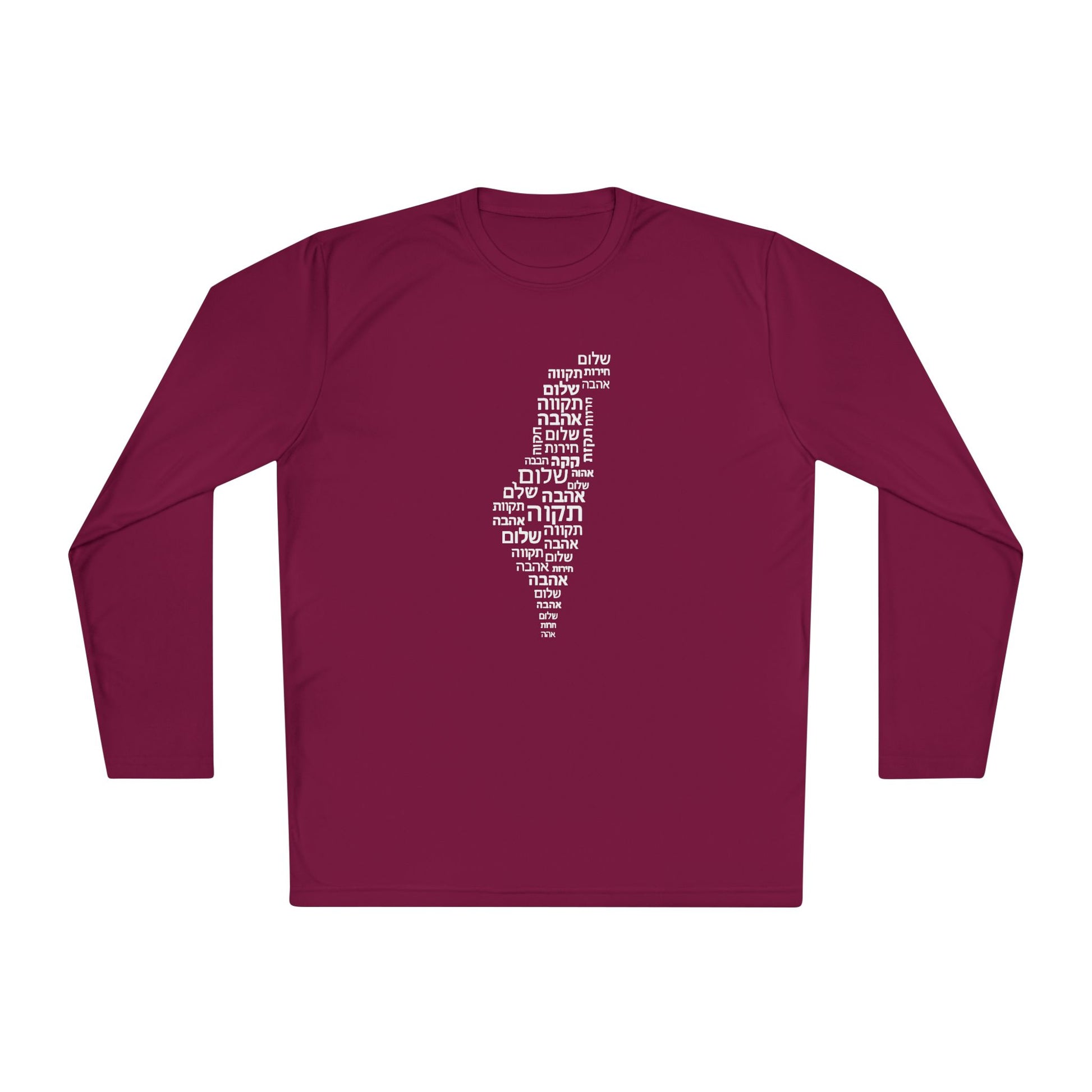 Hebrew Letters Unisex Lightweight Long Sleeve Tee - American Zionist