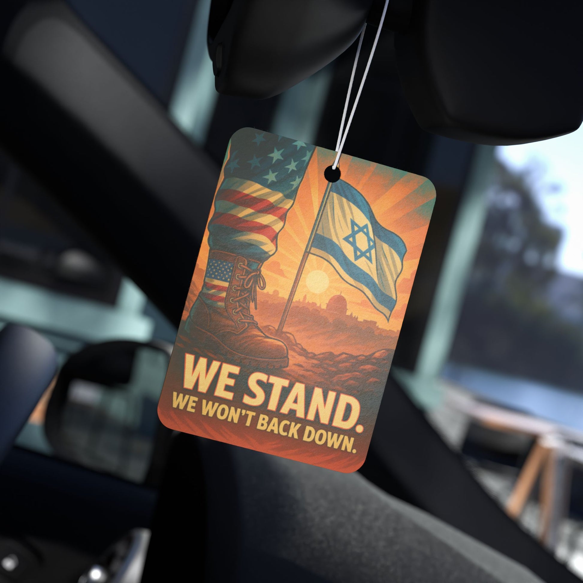 We Stand Car Air Freshener - American Zionist