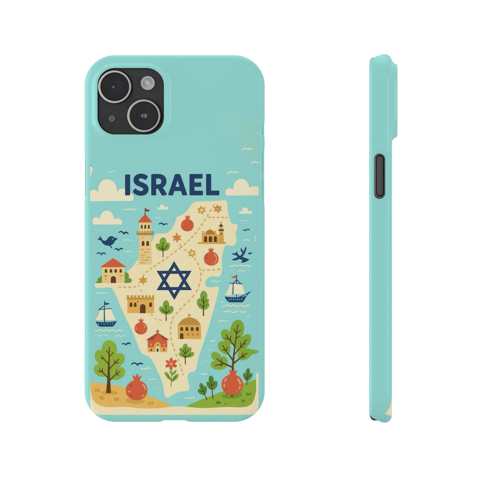 Map of Israel Slim Phone Cases - American Zionist