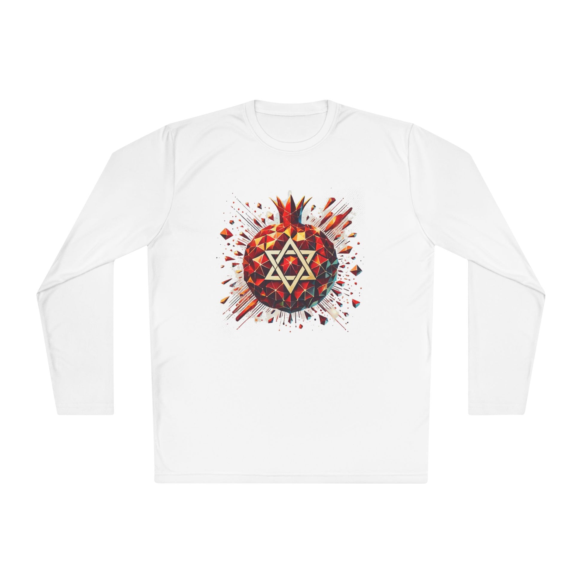 Pomegranate Star of David Unisex Lightweight Long Sleeve Tee - American Zionist