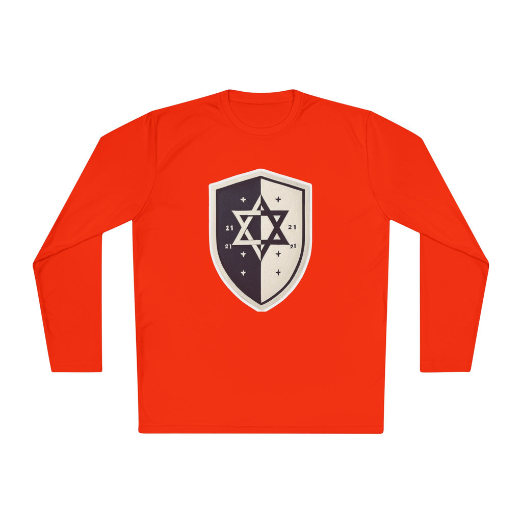 Black and White Shield Unisex Lightweight Long Sleeve Tee - American Zionist