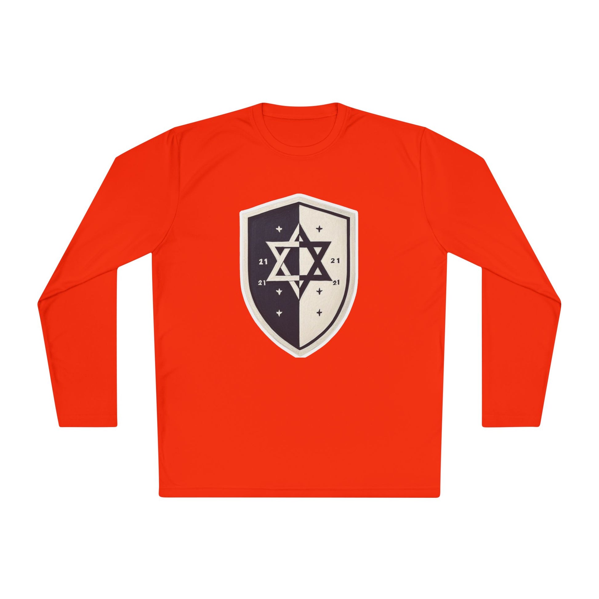 Black and White Shield Unisex Lightweight Long Sleeve Tee - American Zionist