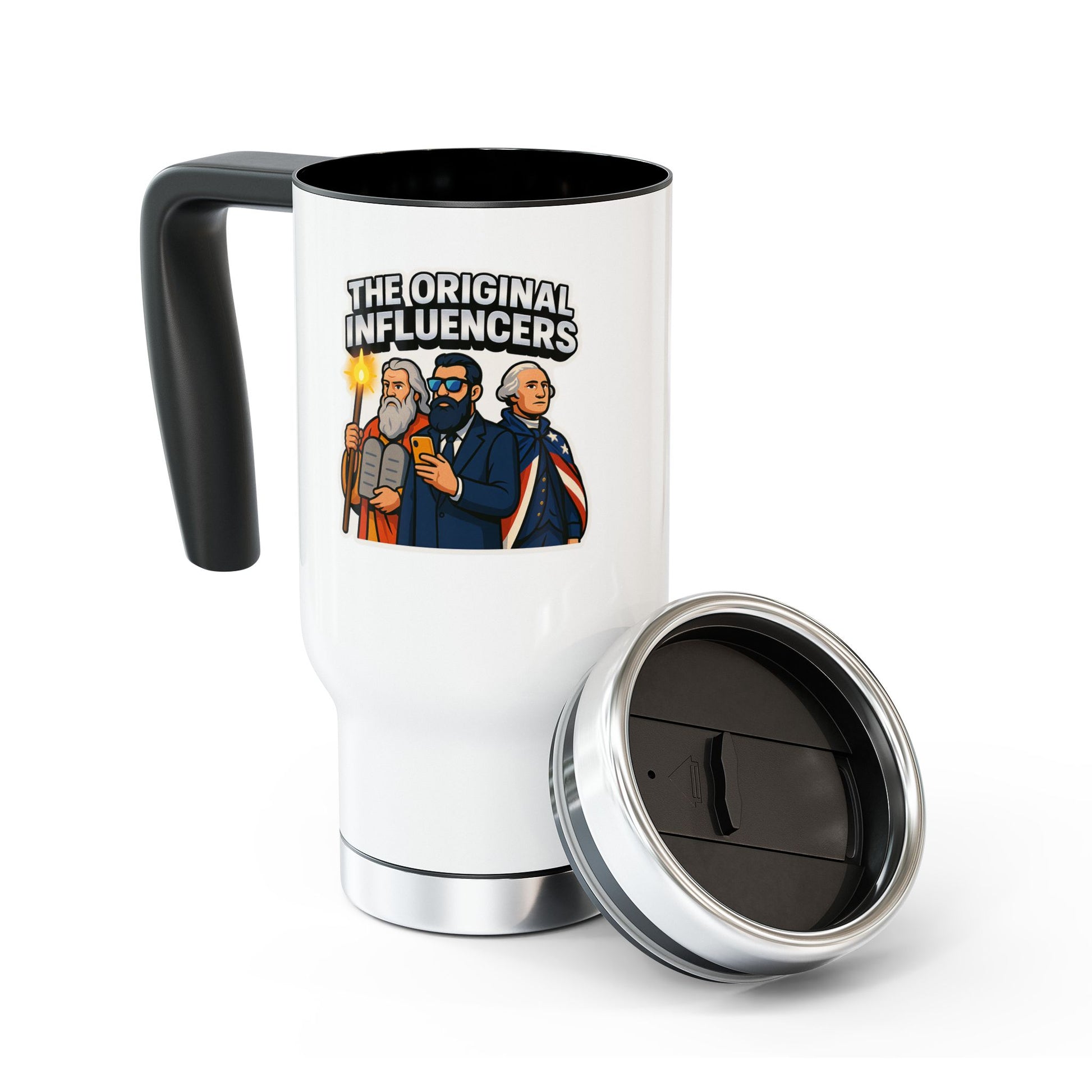 Bright Original Influencers Stainless Steel Travel Mug with Handle, 14oz - American Zionist