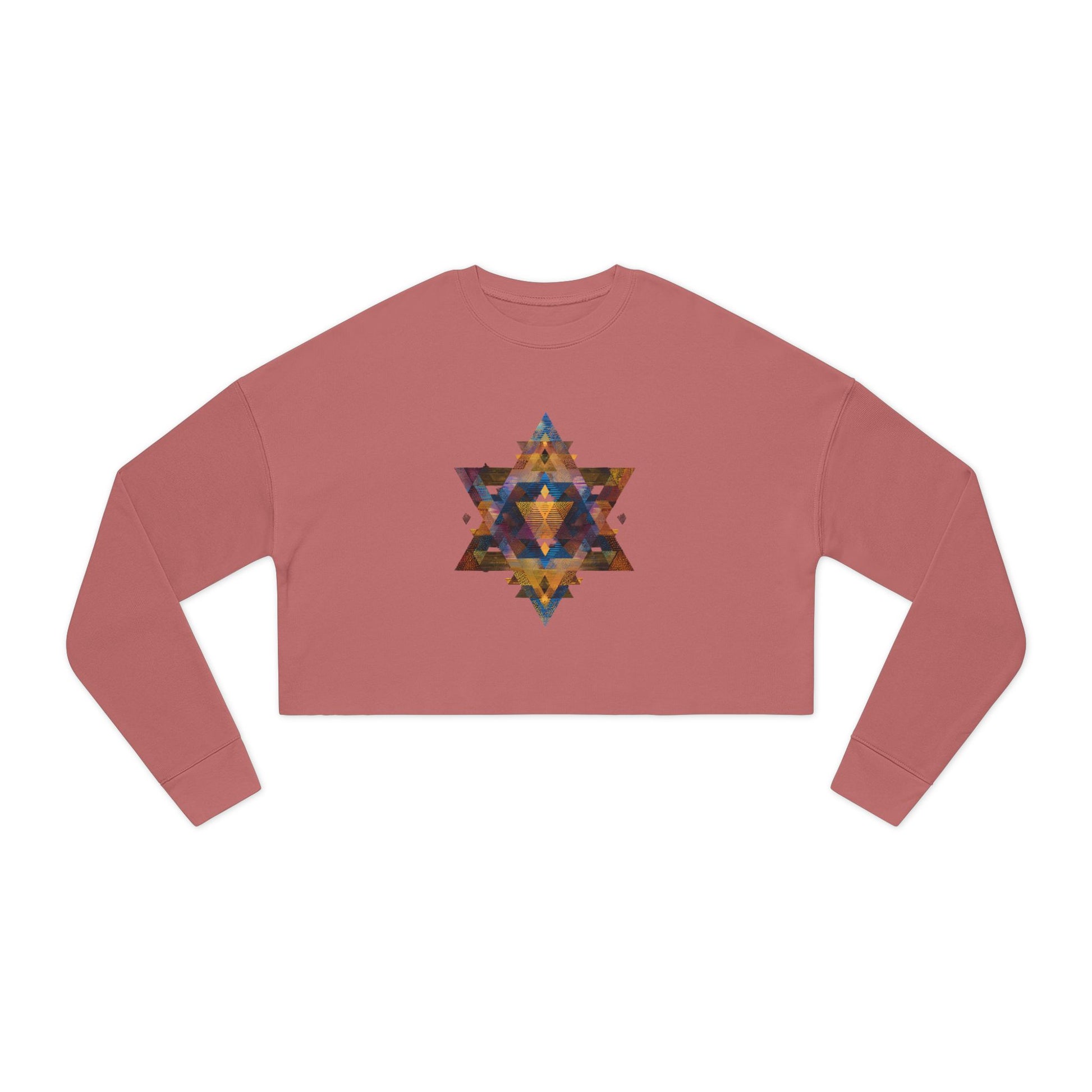 Star of David Geometric Women's Cropped Sweatshirt - American Zionist