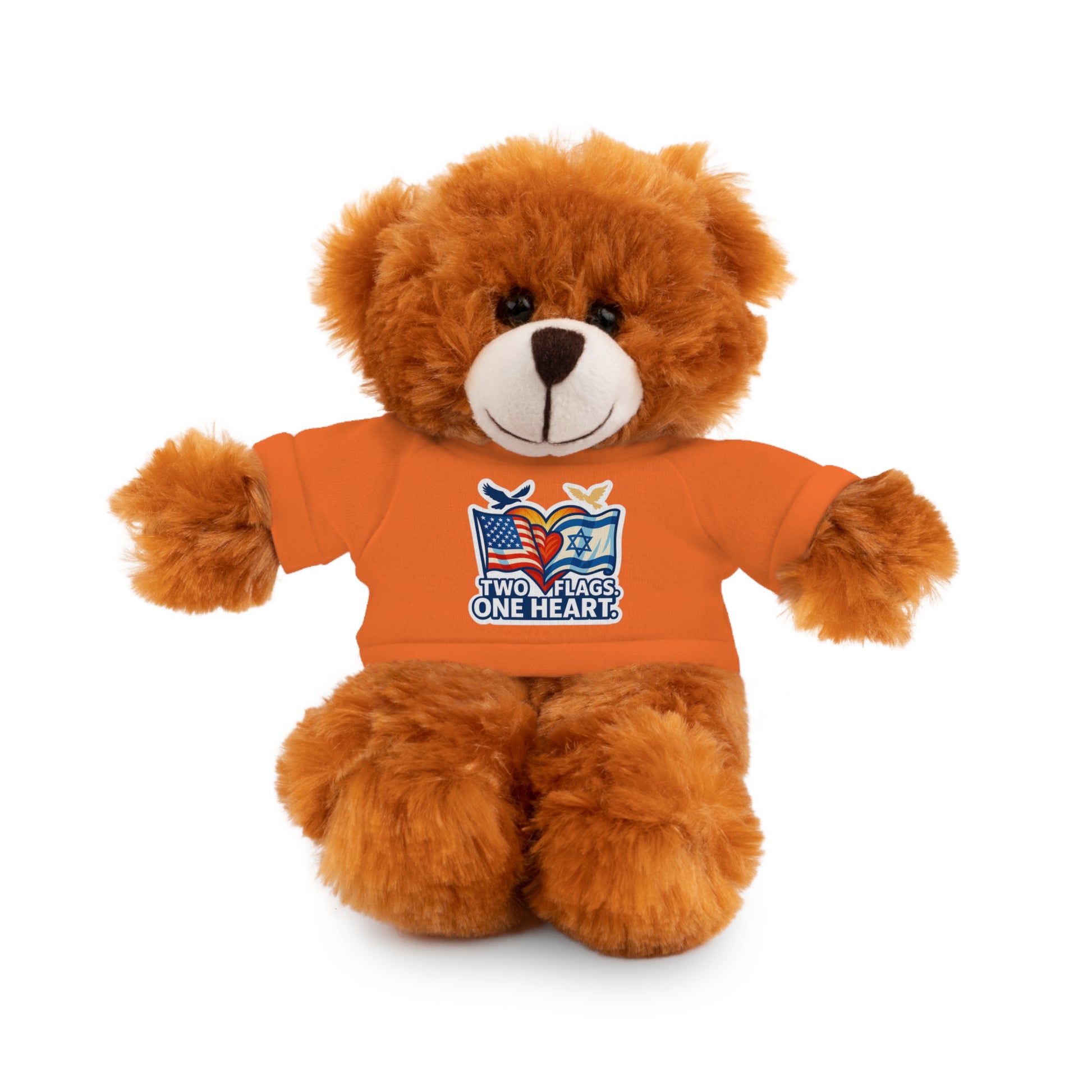 Two Flags. One Heart Stuffed Animals with Tee - American Zionist