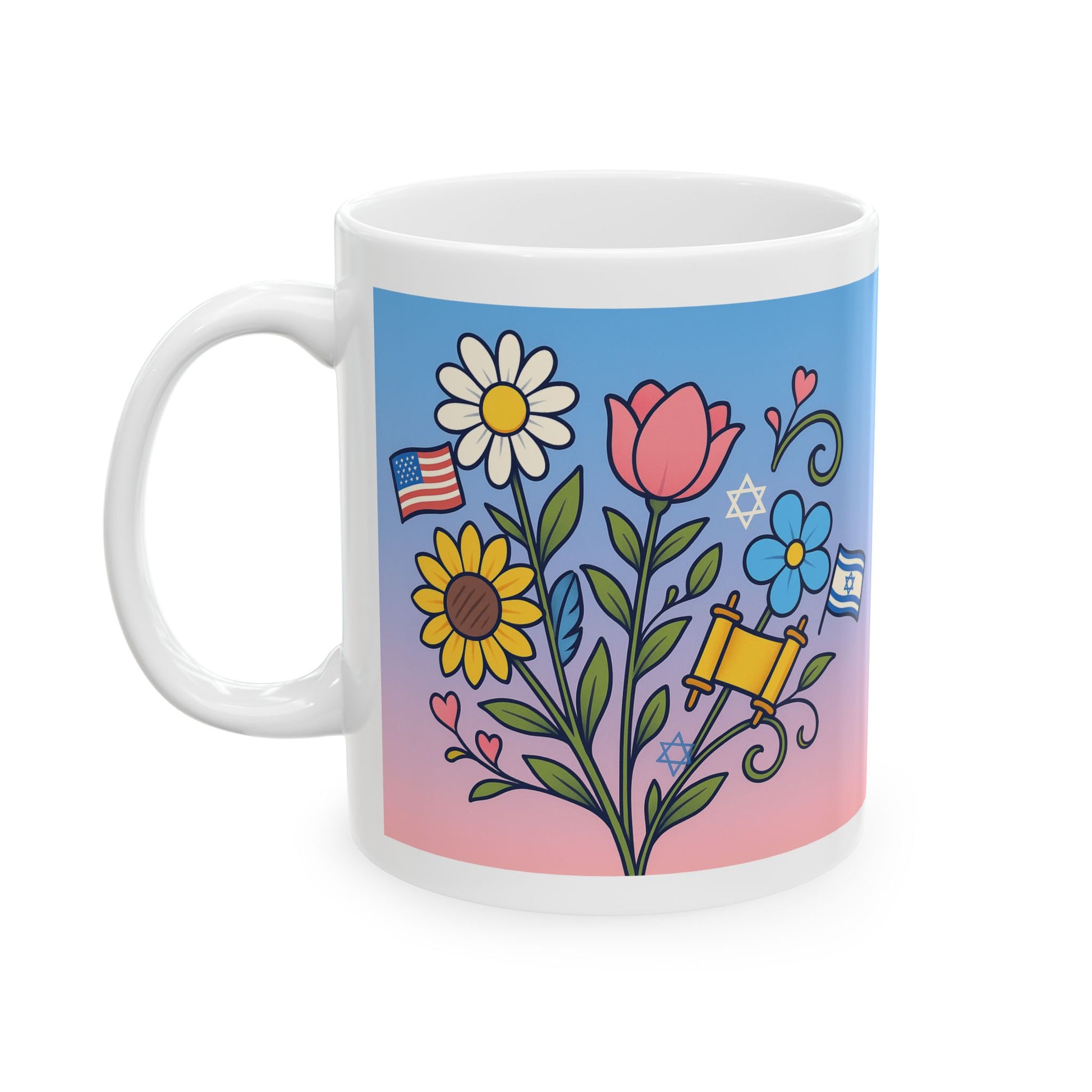 Flourish With Freedom Ceramic Mug 11oz, 15oz - American Zionist