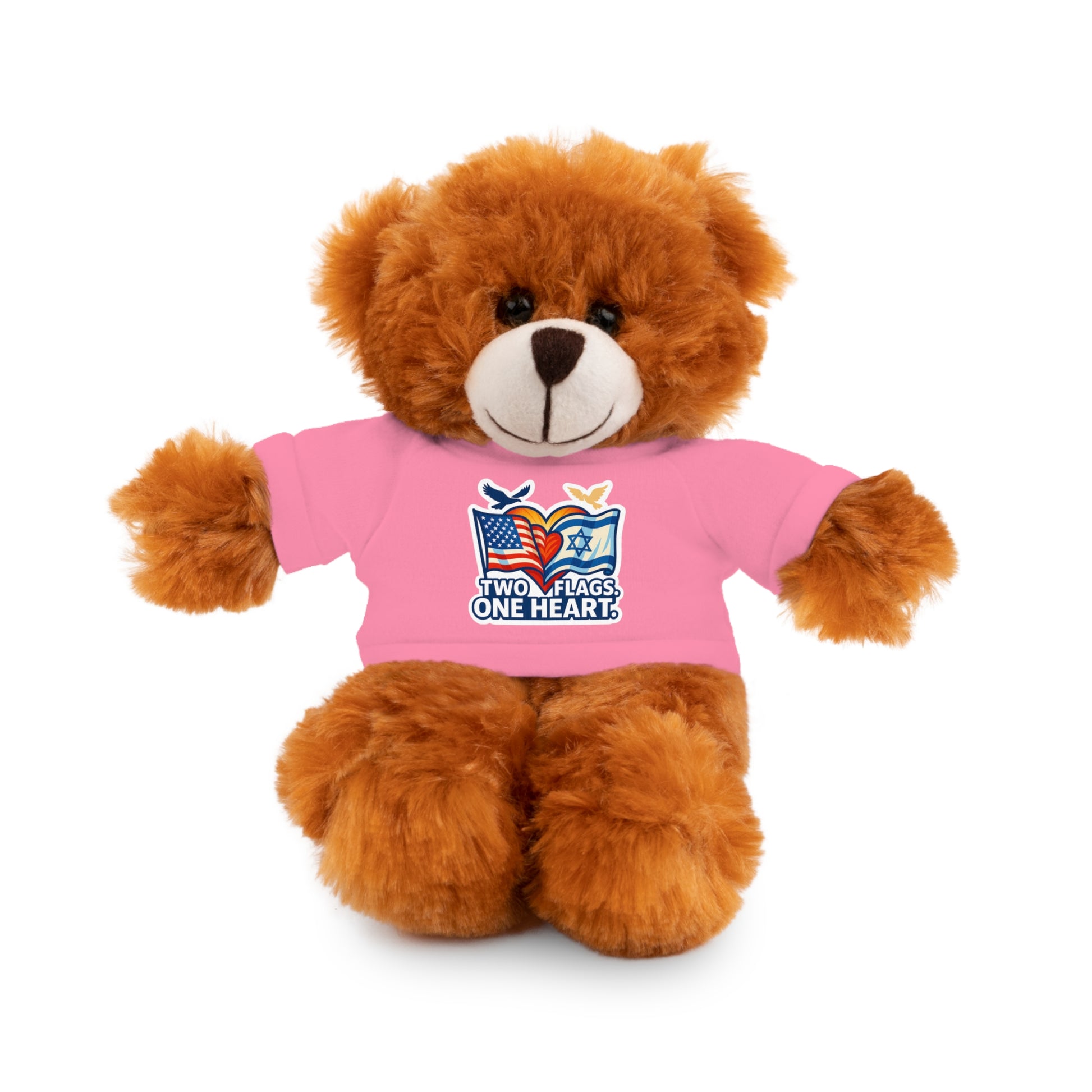 Two Flags. One Heart Stuffed Animals with Tee - American Zionist