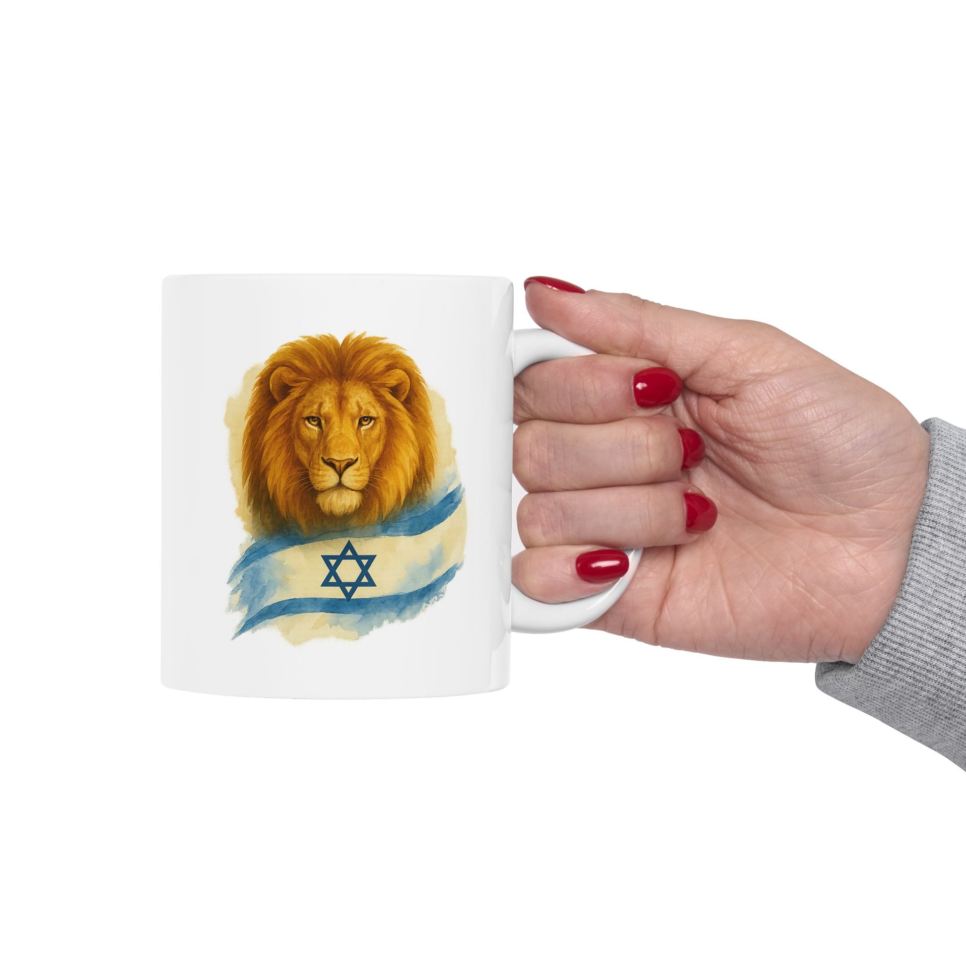 Lion Of Israel Ceramic Mug, (11oz, 15oz) - American Zionist