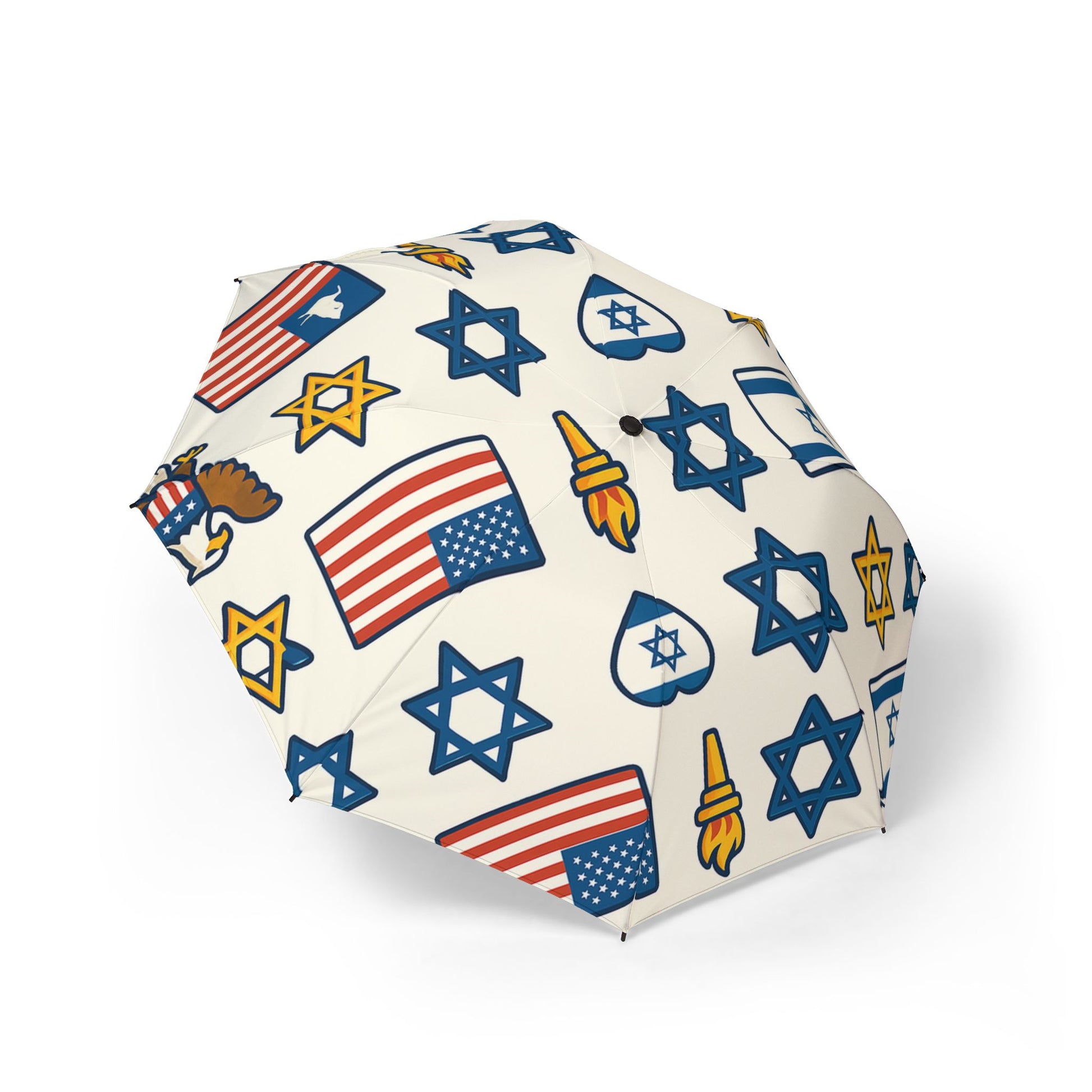Symbol of Shared Freedom Semi - Automatic Foldable Umbrella - American Zionist