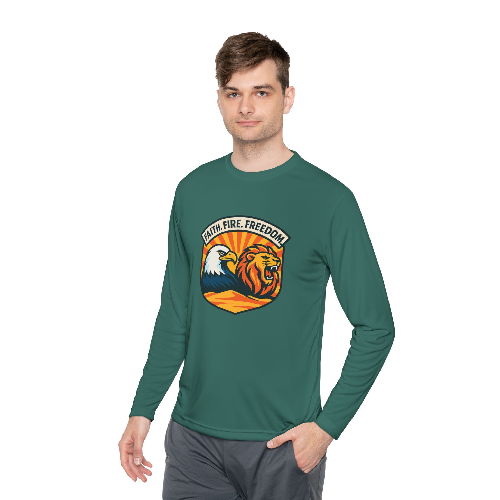 Lions Eagles Rise Unisex Lightweight Long Sleeve Tee - American Zionist
