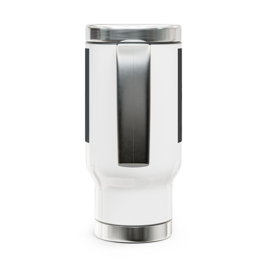 Futuristic City of Israel Stainless Steel Travel Mug with Handle, 14oz - American Zionist