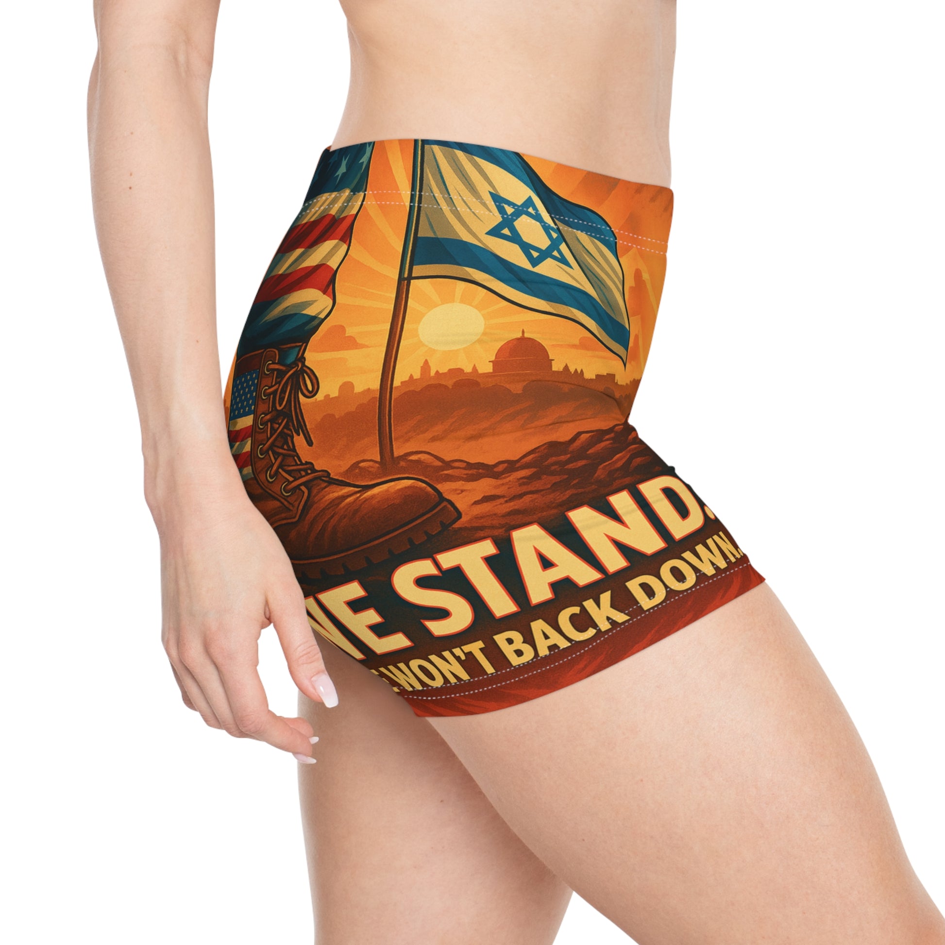 We Stand Women's Shorts (AOP) - American Zionist