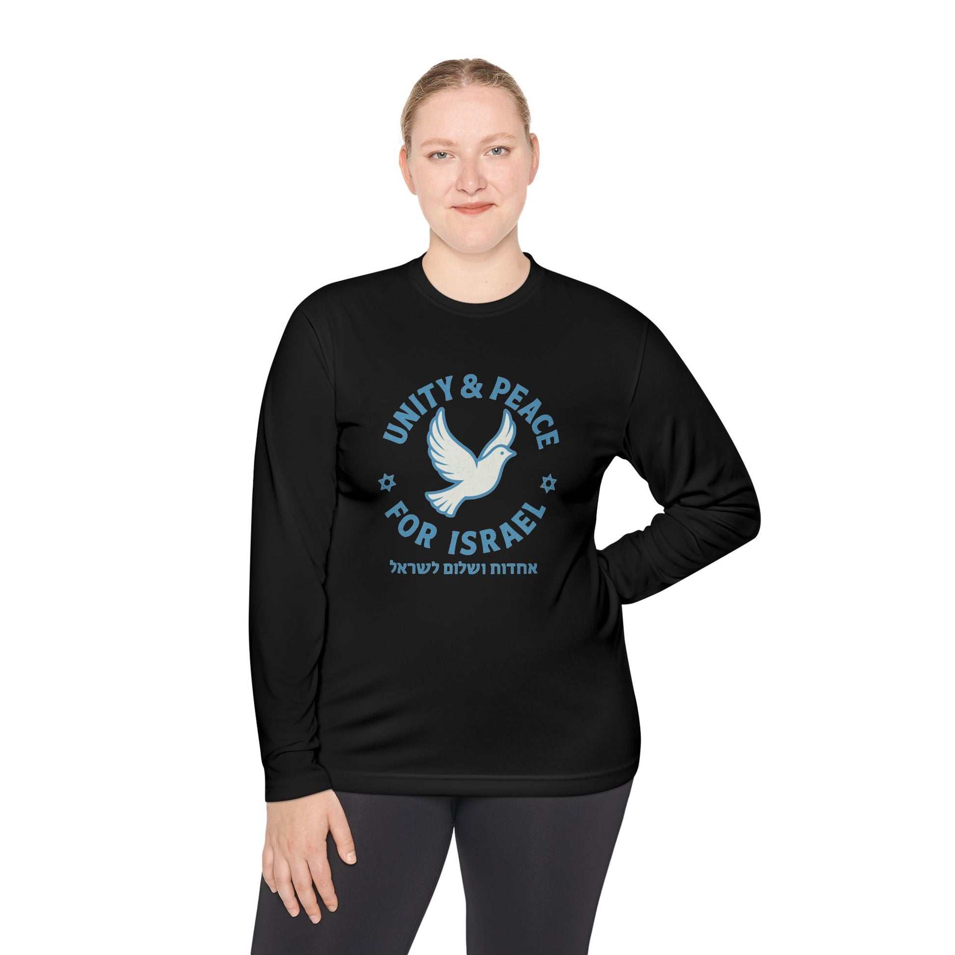 Unity Peace For Israel Unisex Lightweight Long Sleeve Tee - American Zionist