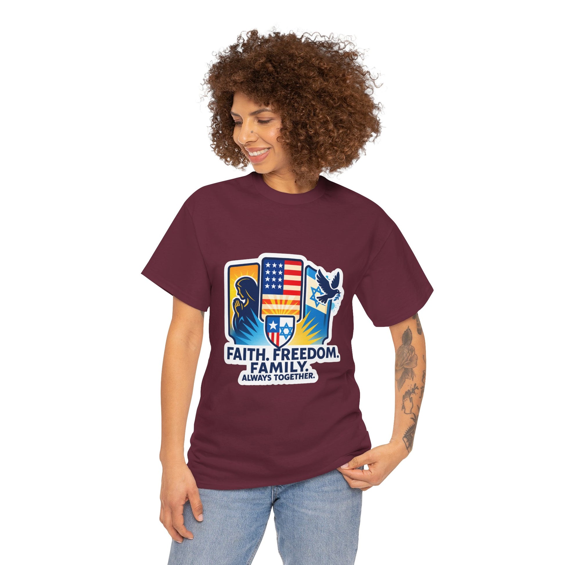 Shield Of Togetherness Unisex Heavy Cotton Tee - American Zionist