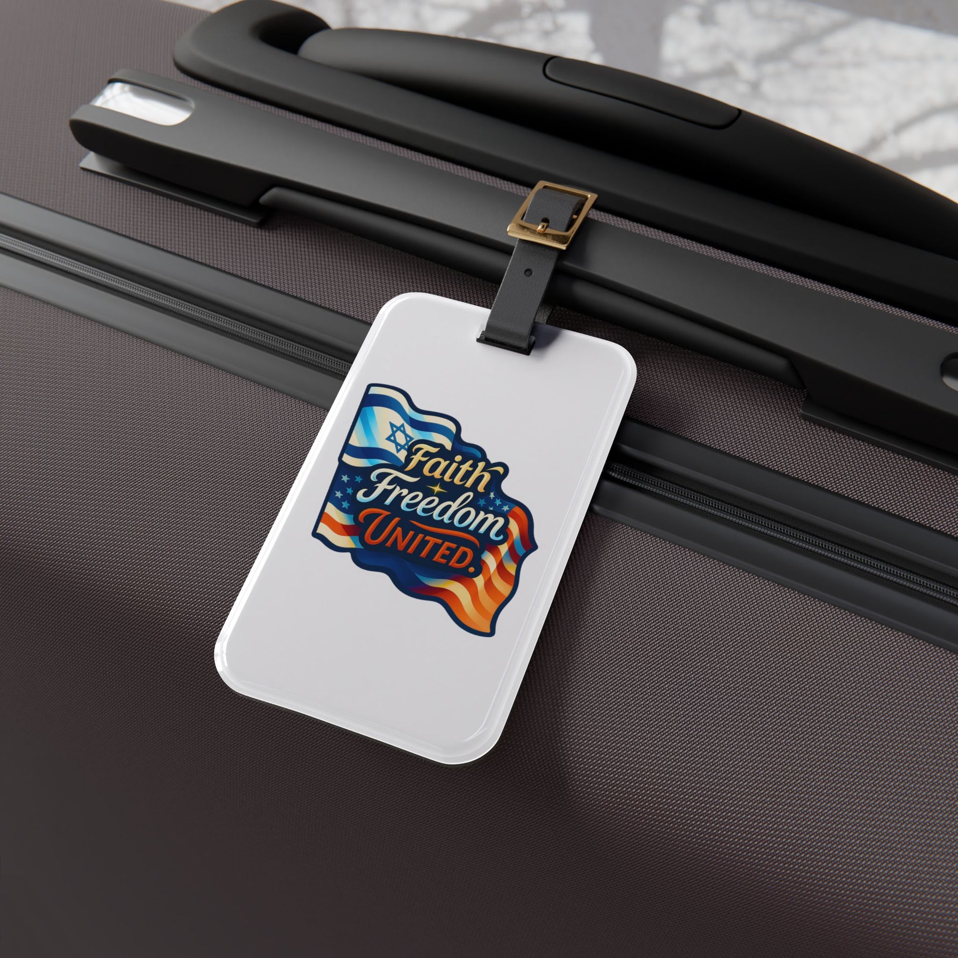 Faith Freedom United Luggage Tag - American Zionist