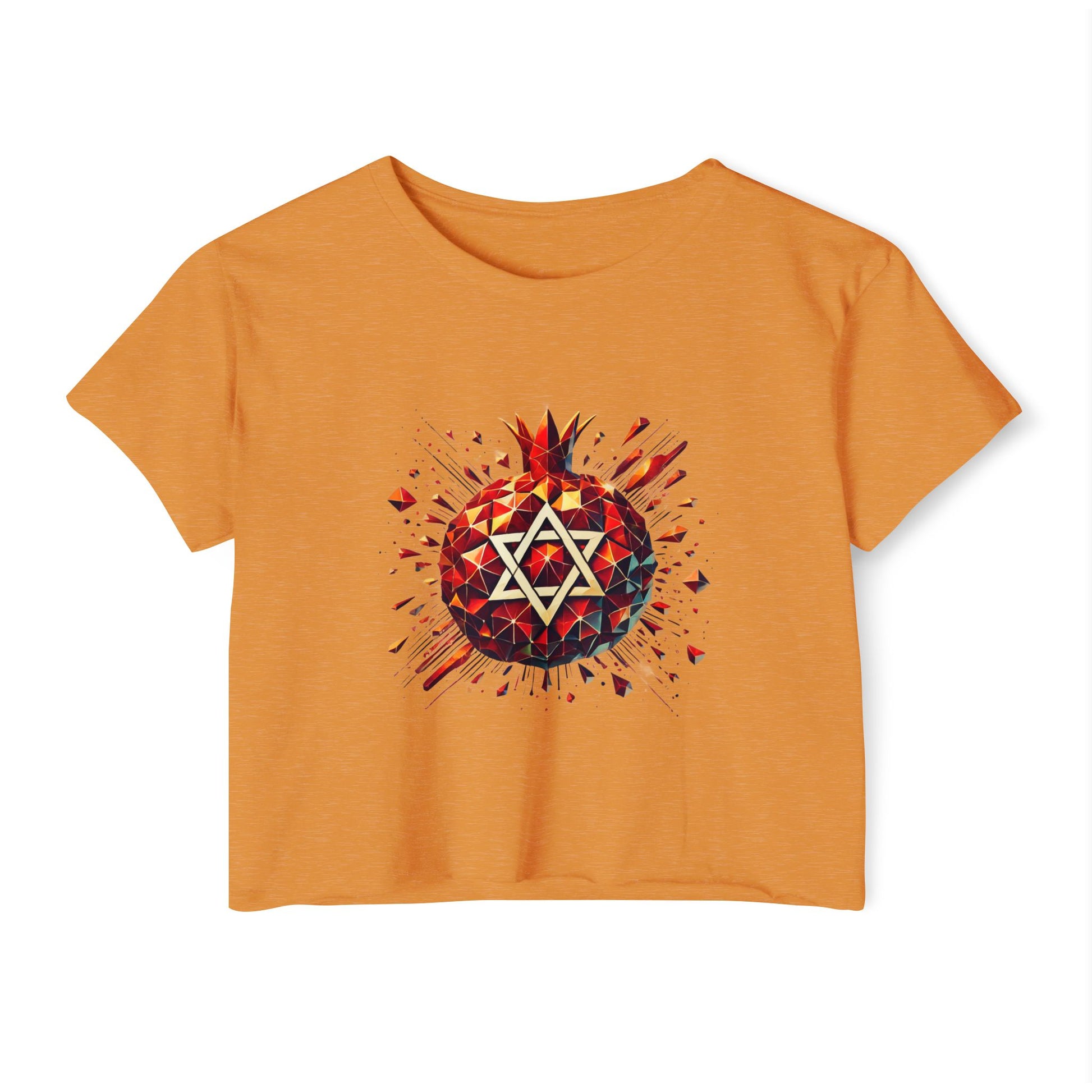Pomegranate Star of David Women's Festival Crop Top - American Zionist