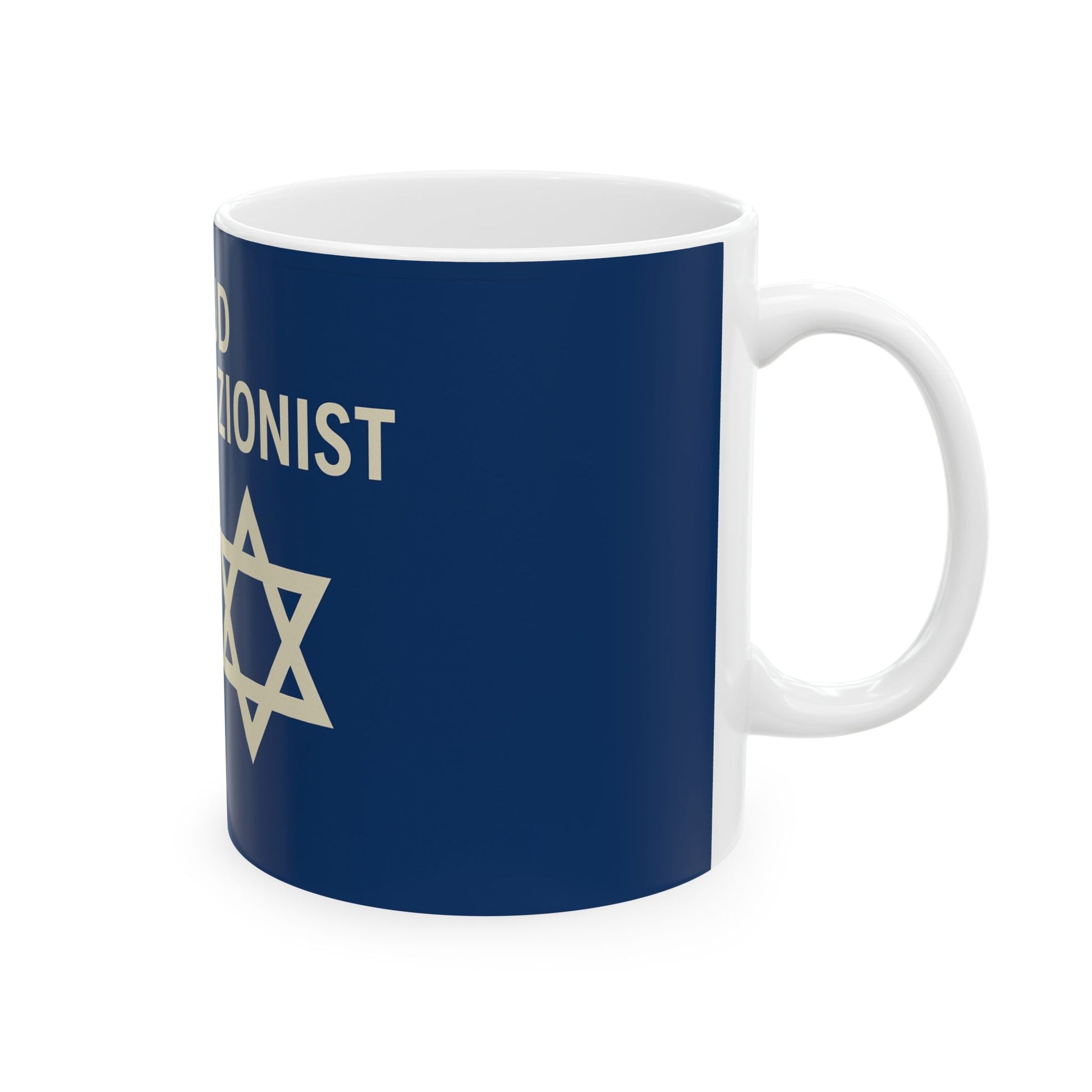 Blue Proud American Zionist Ceramic Mug, (11oz, 15oz) - American Zionist