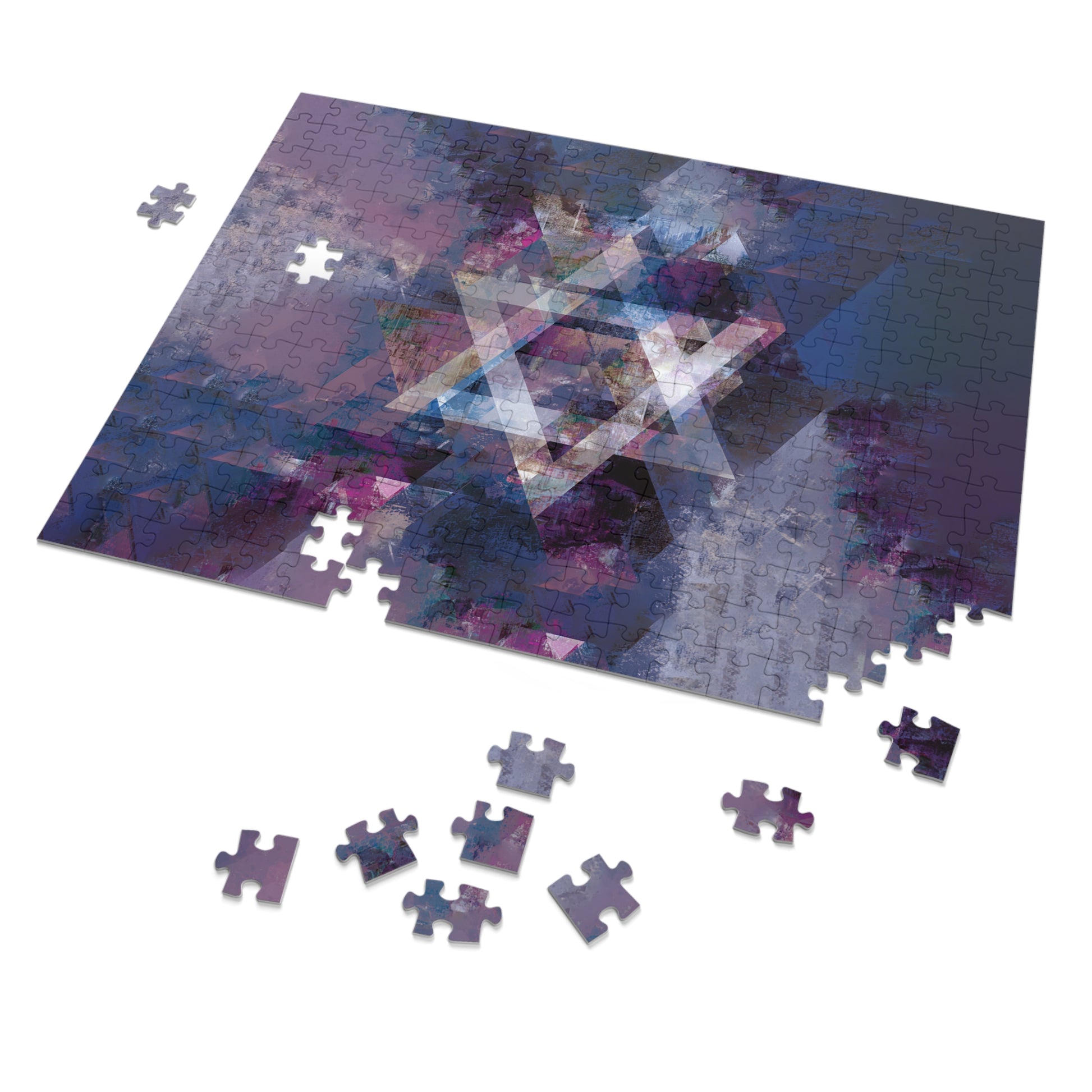 Abstract Star of David Jigsaw Puzzle with Tin - American Zionist