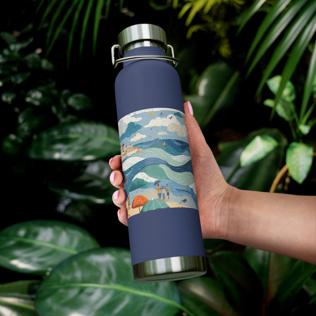 Tel Aviv Beach Copper Vacuum Insulated Bottle, 22oz - American Zionist