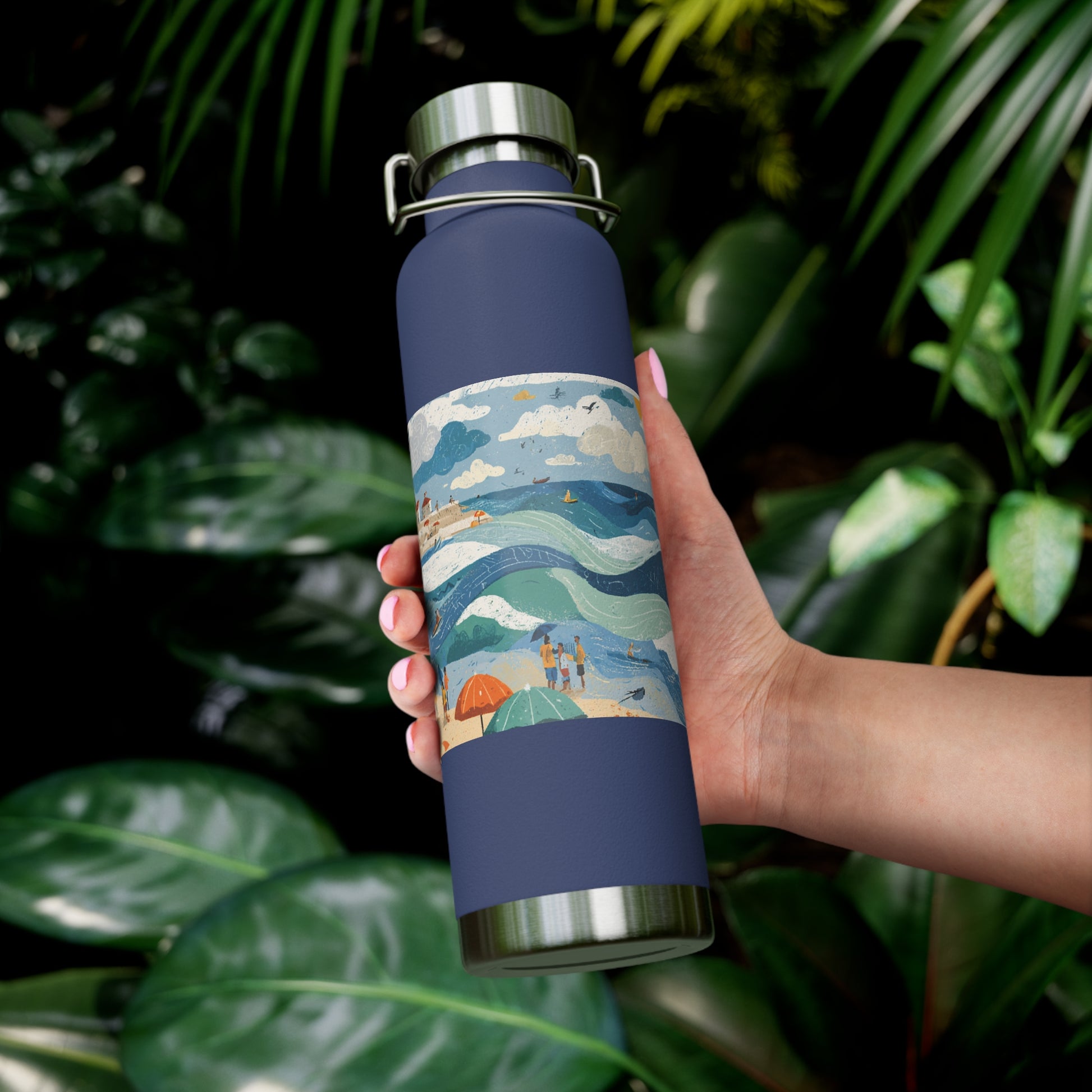 Tel Aviv Beach Copper Vacuum Insulated Bottle, 22oz - American Zionist