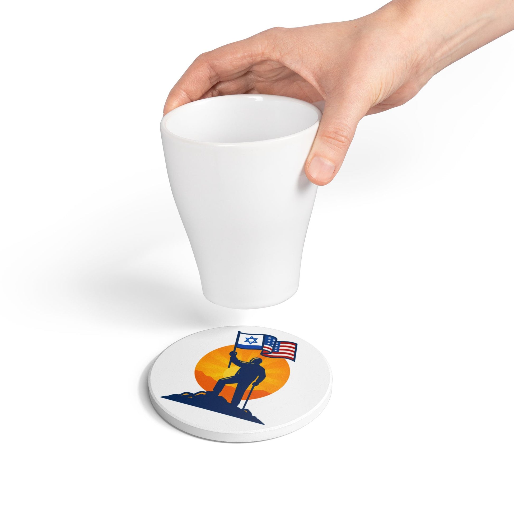 Grandpa Stands for Freedom Ceramic Coaster - American Zionist