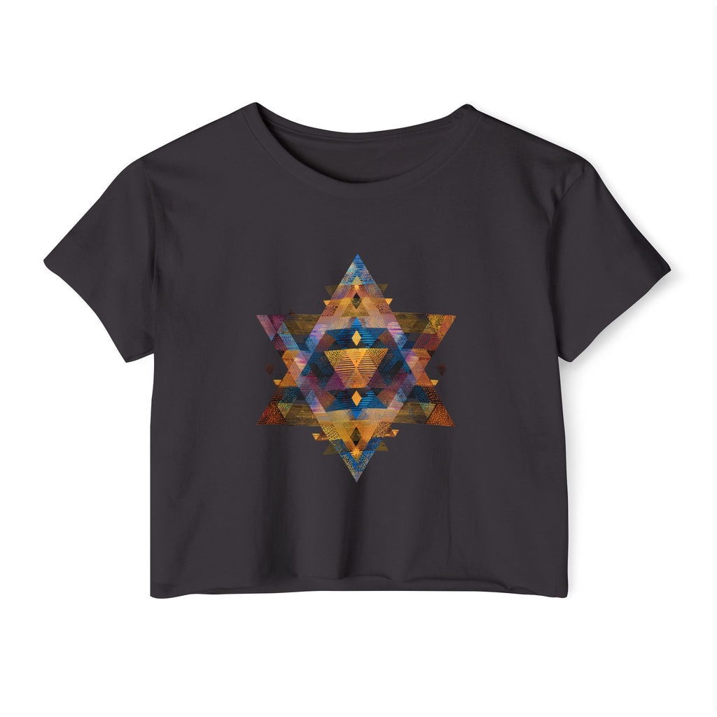 Star of David Geometric Women's Festival Crop Top - American Zionist