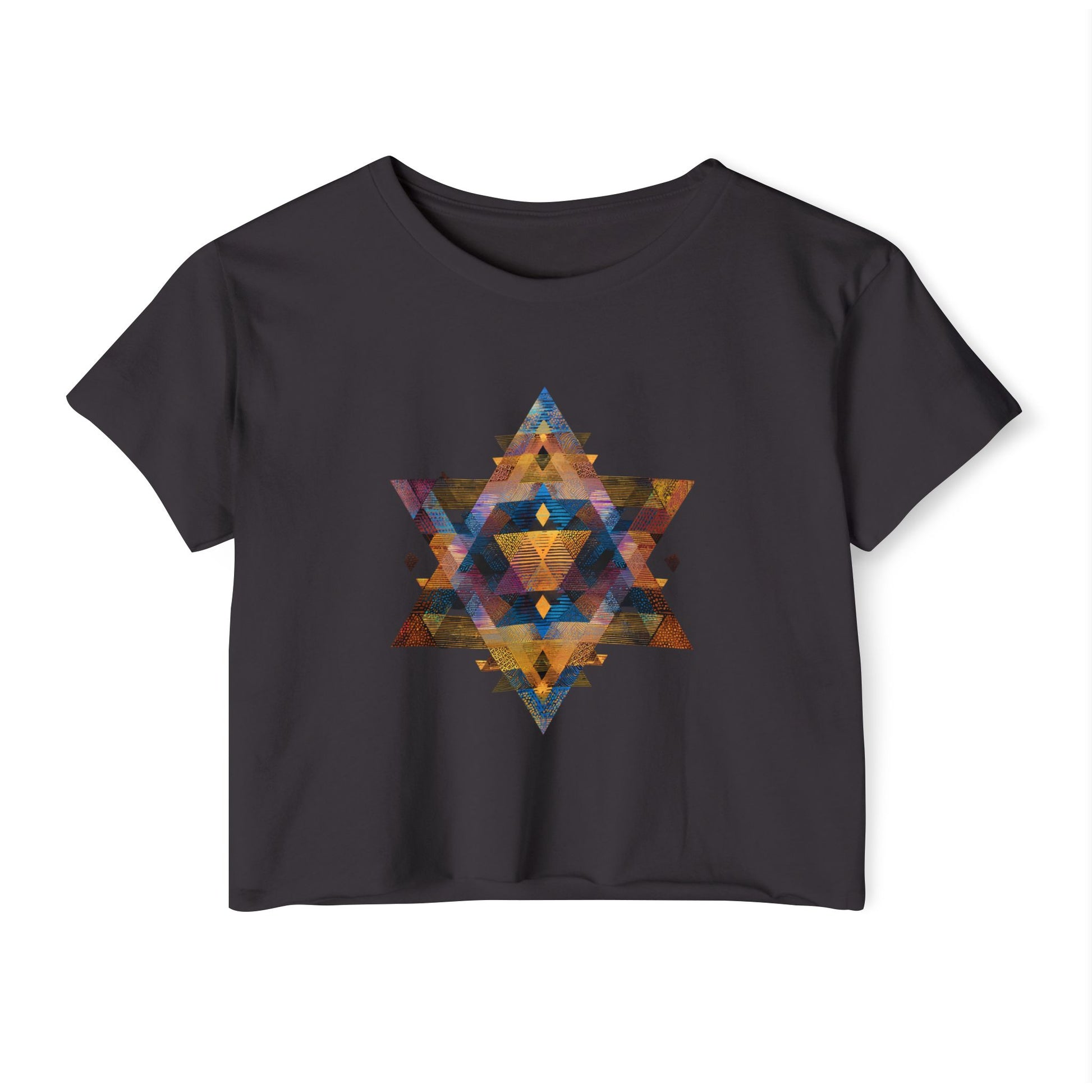 Star of David Geometric Women's Festival Crop Top - American Zionist