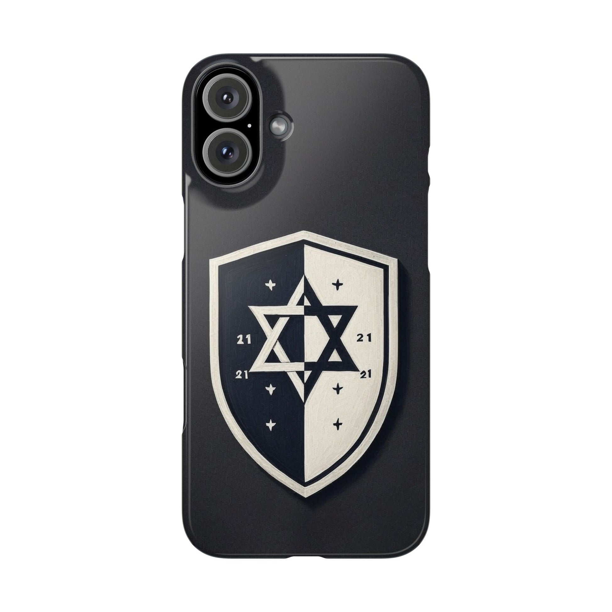 Black and White Shield Slim Phone Cases - American Zionist