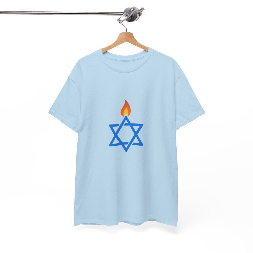 Fire Stars Of David Unisex Heavy Cotton Tee - American Zionist
