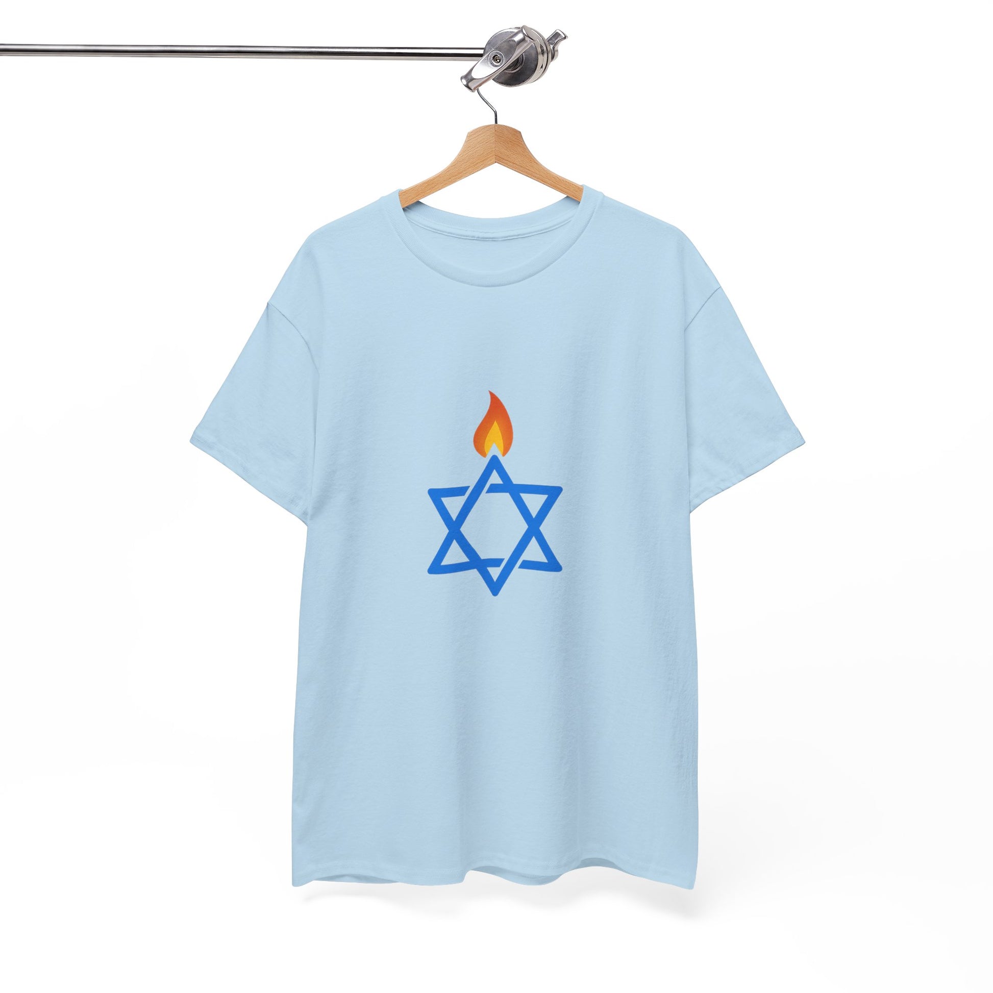 Fire Stars Of David Unisex Heavy Cotton Tee - American Zionist