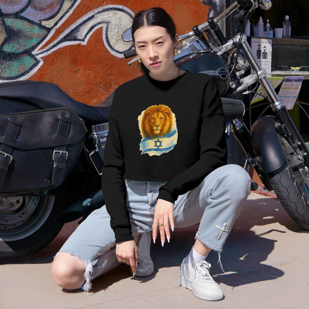Lion Of Israel Women's Cropped Sweatshirt - American Zionist