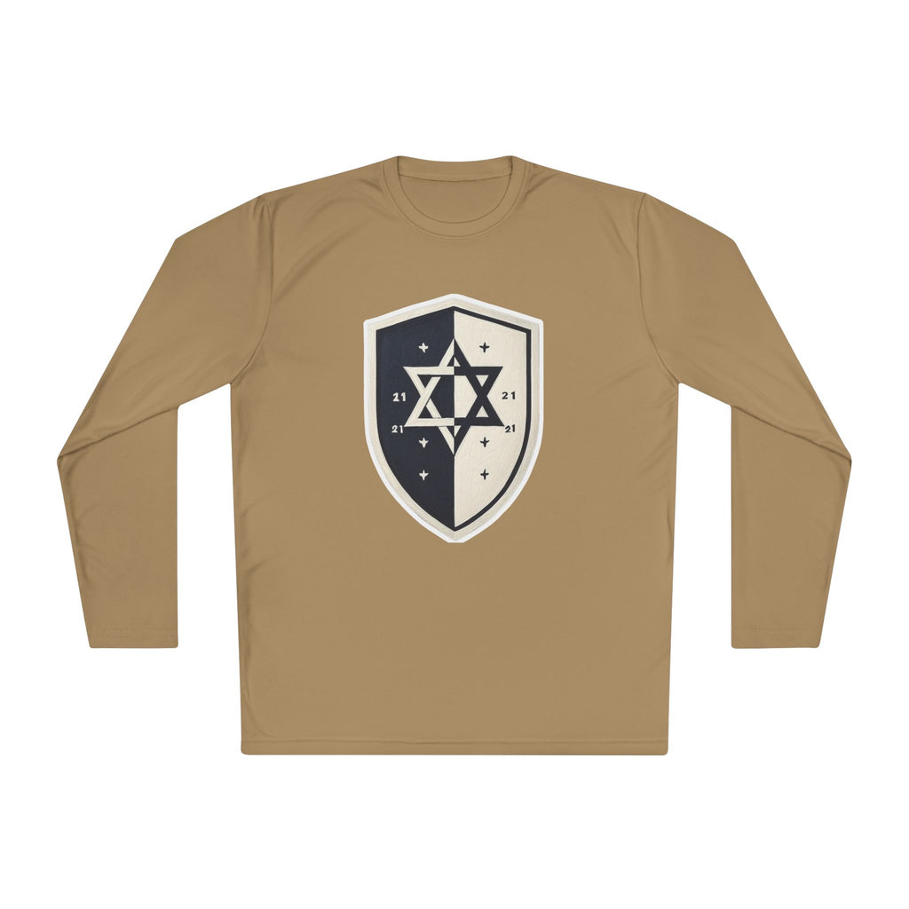 Black and White Shield Unisex Lightweight Long Sleeve Tee - American Zionist