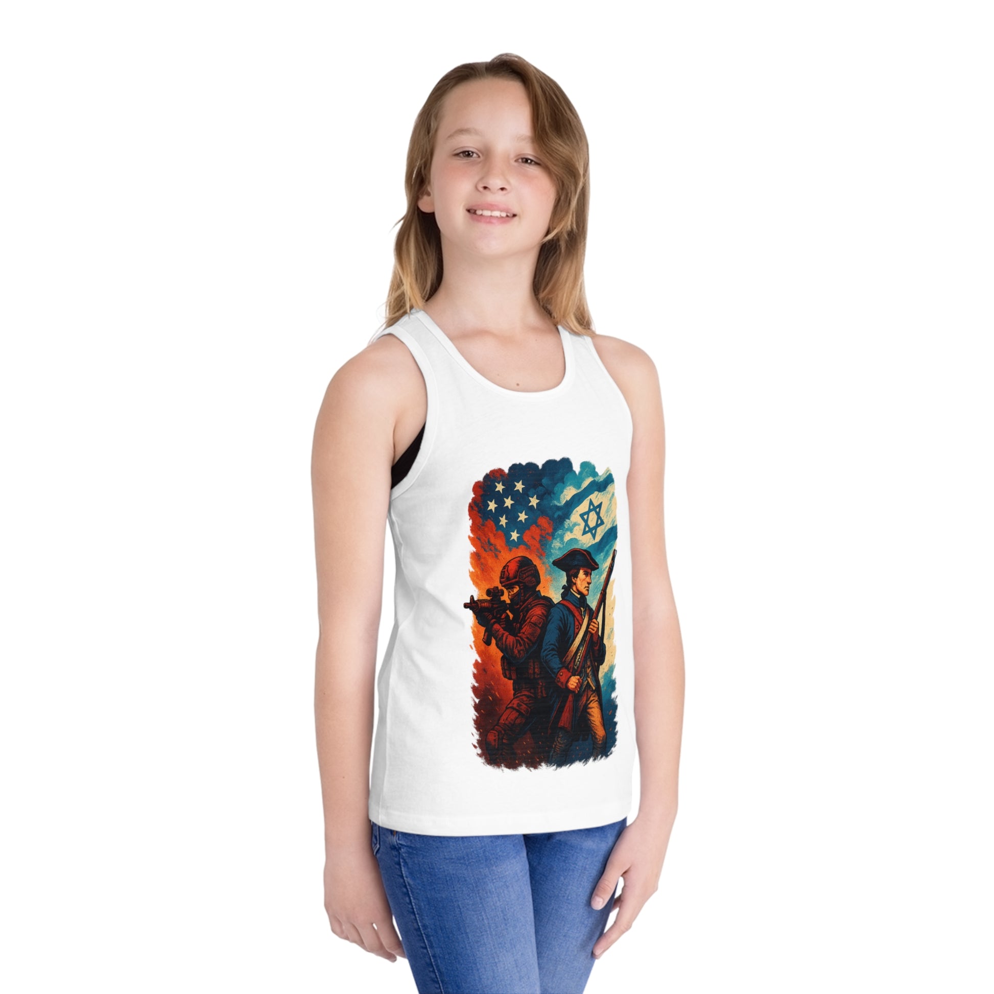 Defenders Across Generations Kid's Jersey Tank Top - American Zionist
