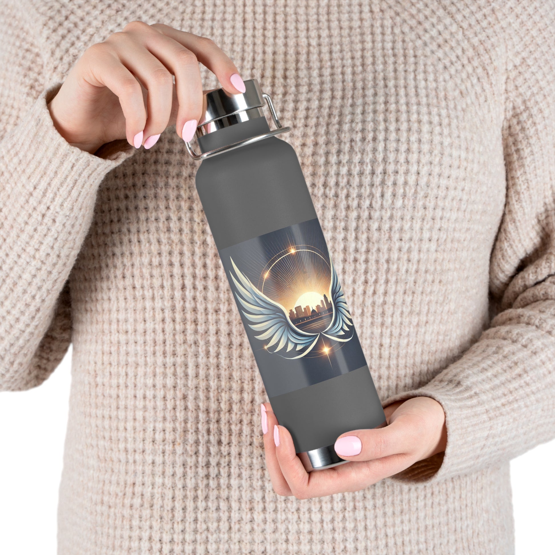 Sunset Wings Copper Vacuum Insulated Bottle, 22oz - American Zionist