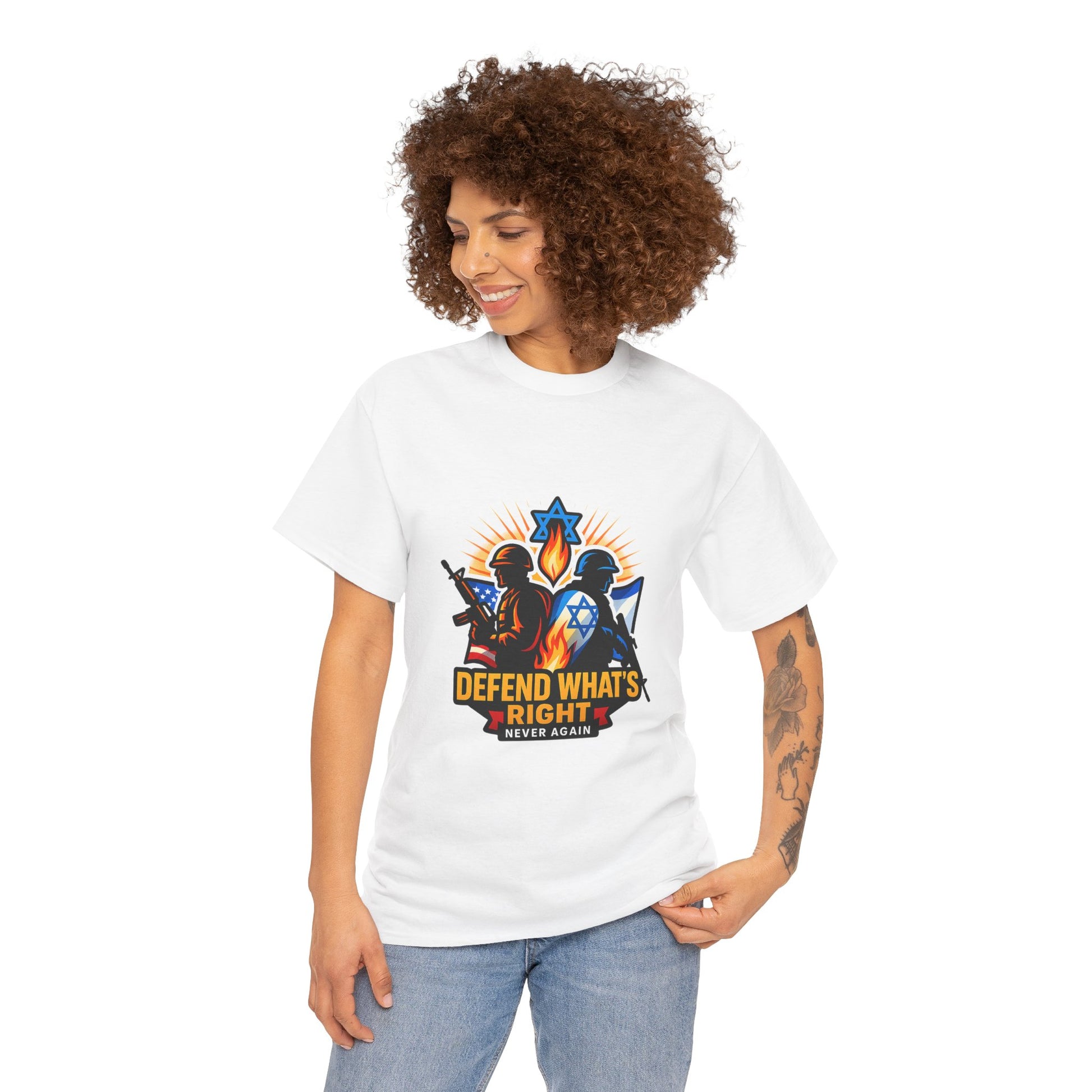 Defend Whats Right Unisex Heavy Cotton Tee - American Zionist