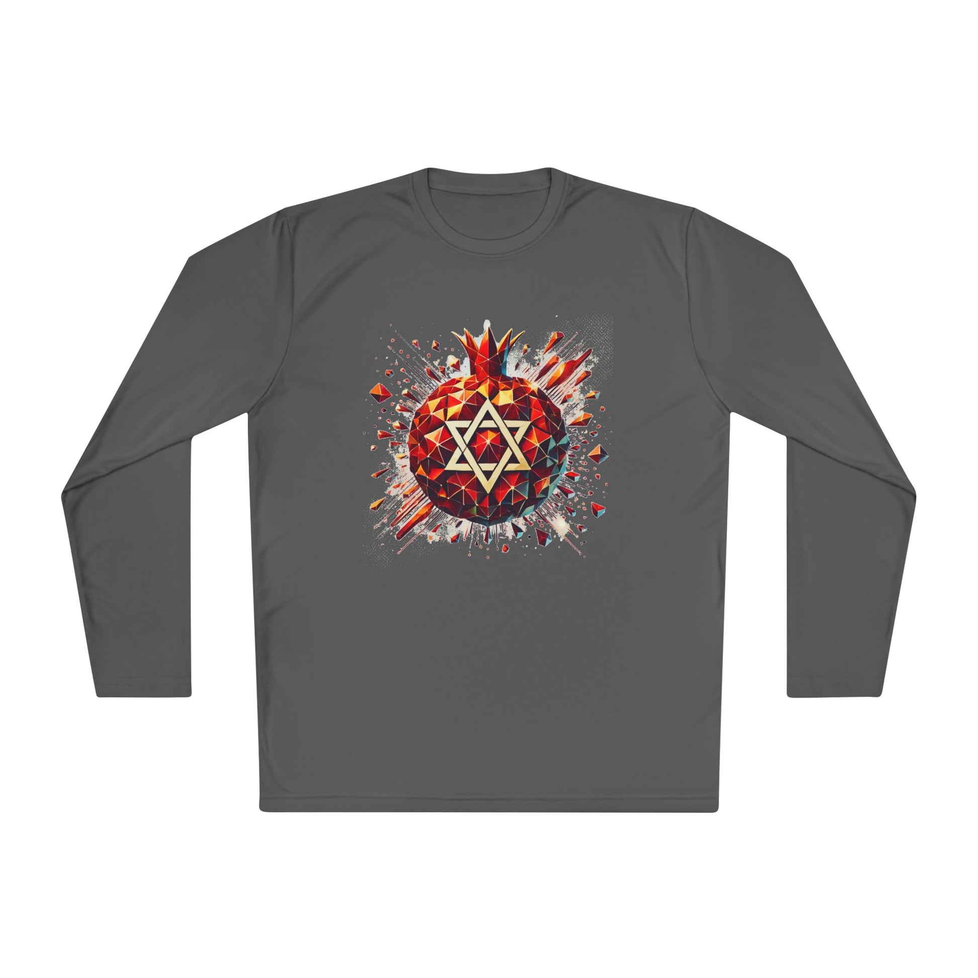 Pomegranate Star of David Unisex Lightweight Long Sleeve Tee - American Zionist