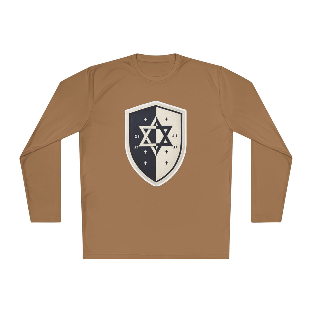 Black and White Shield Unisex Lightweight Long Sleeve Tee - American Zionist