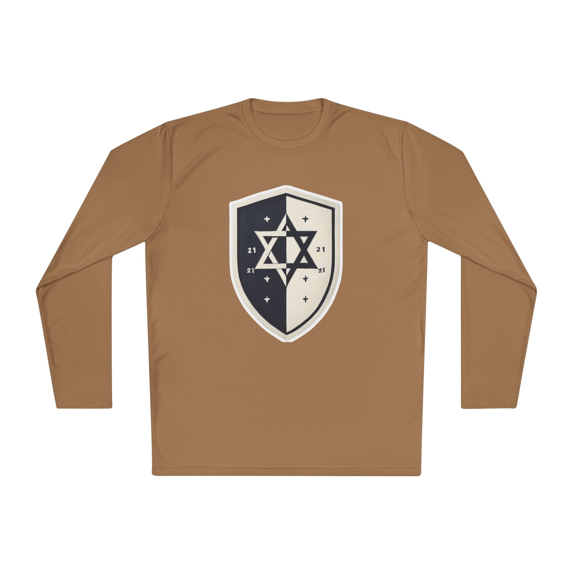 Black and White Shield Unisex Lightweight Long Sleeve Tee - American Zionist