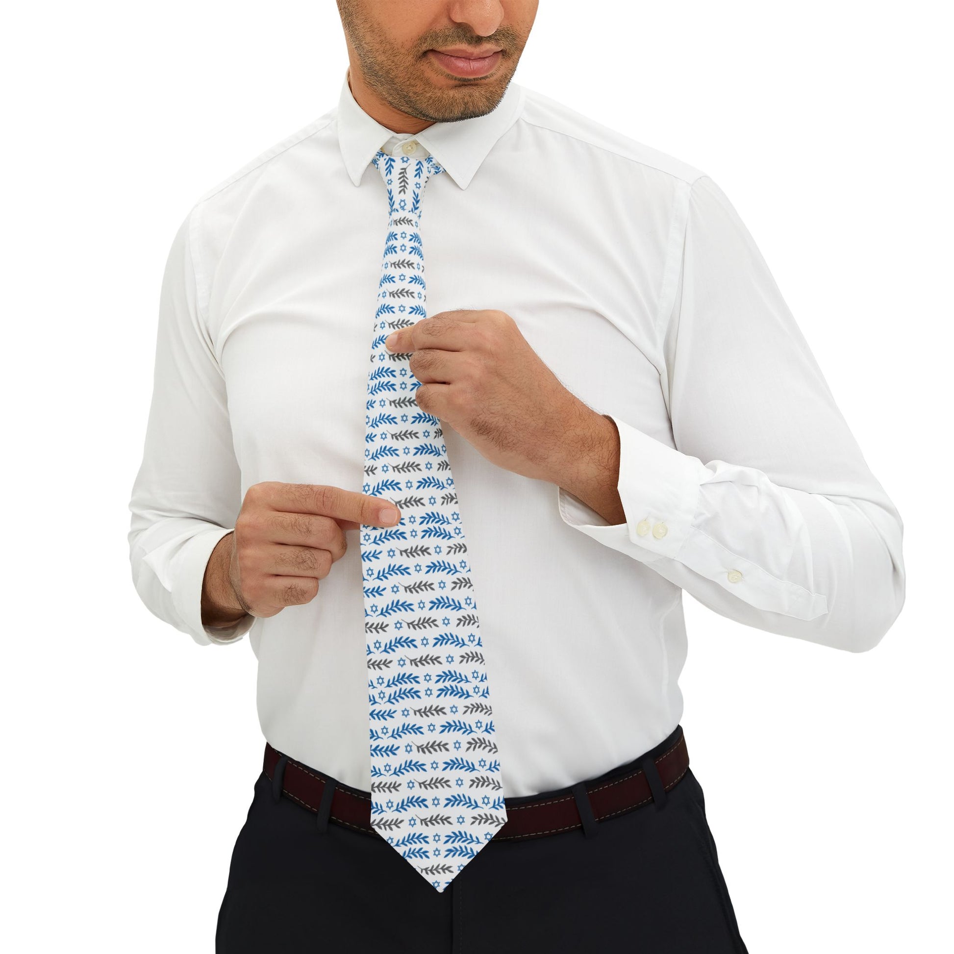 Olive And Shield Necktie - American Zionist