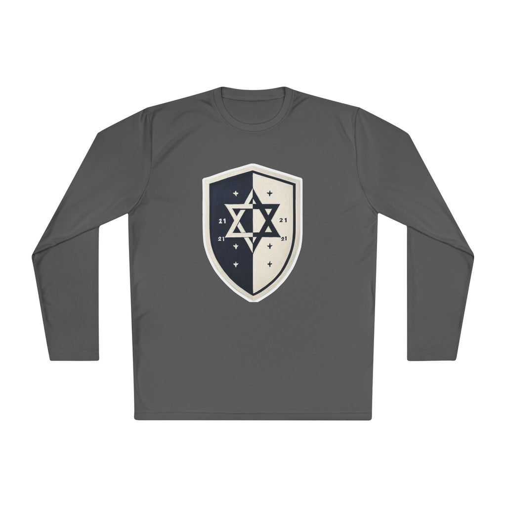 Black and White Shield Unisex Lightweight Long Sleeve Tee - American Zionist
