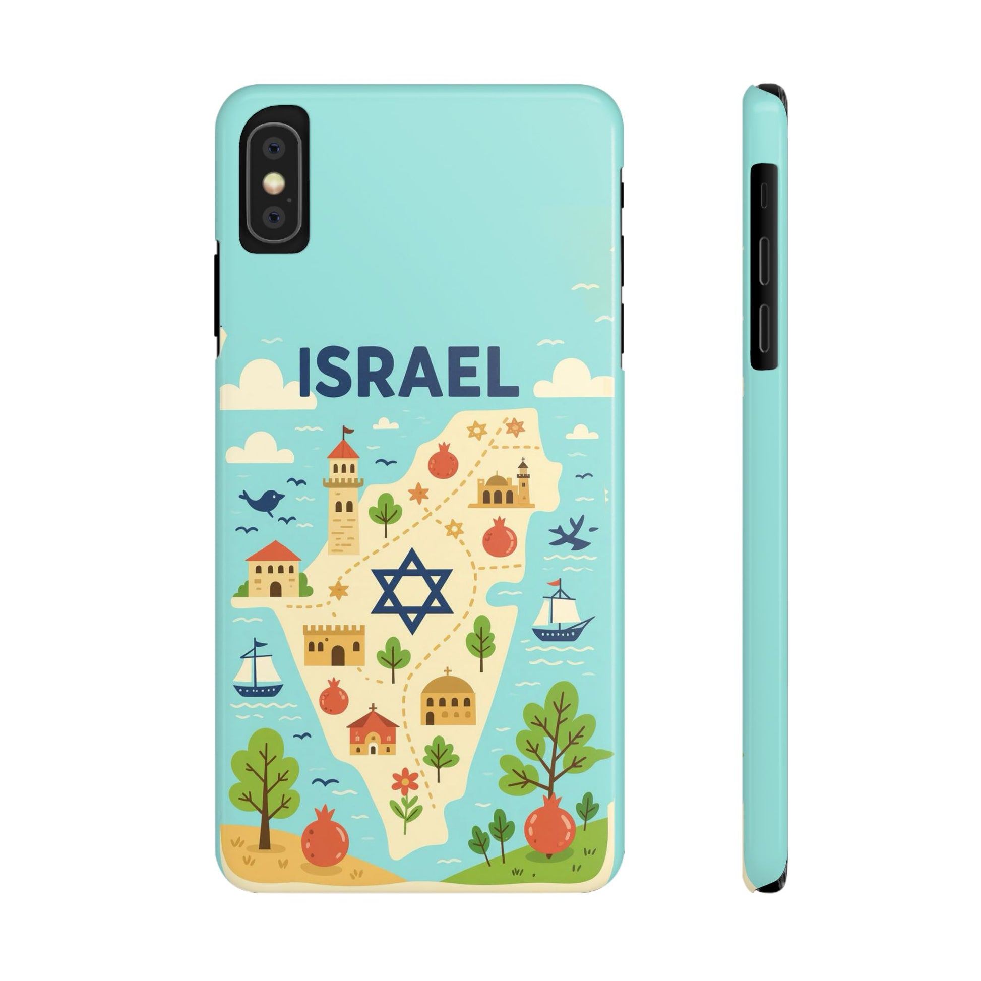 Map of Israel Slim Phone Cases - American Zionist