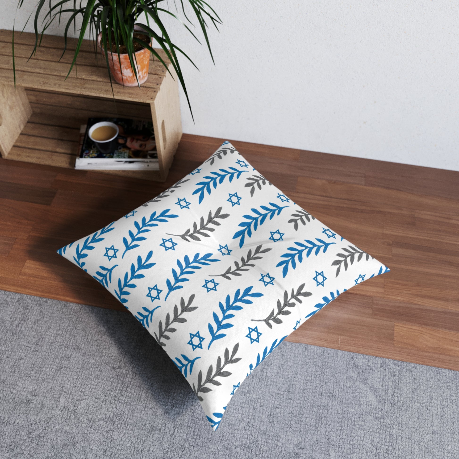 Olive and Shield Tufted Floor Pillow, Square - American Zionist