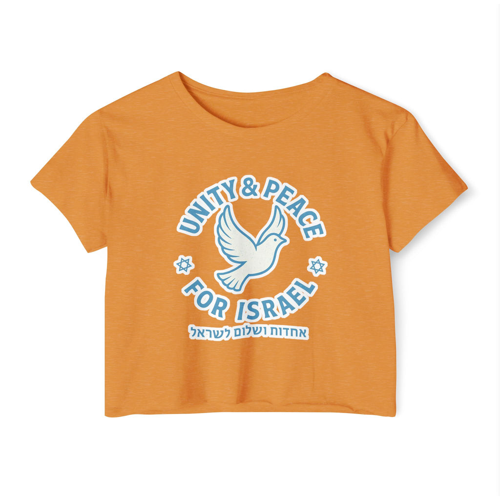 Unity Peace For Israel Women's Festival Crop Top - American Zionist