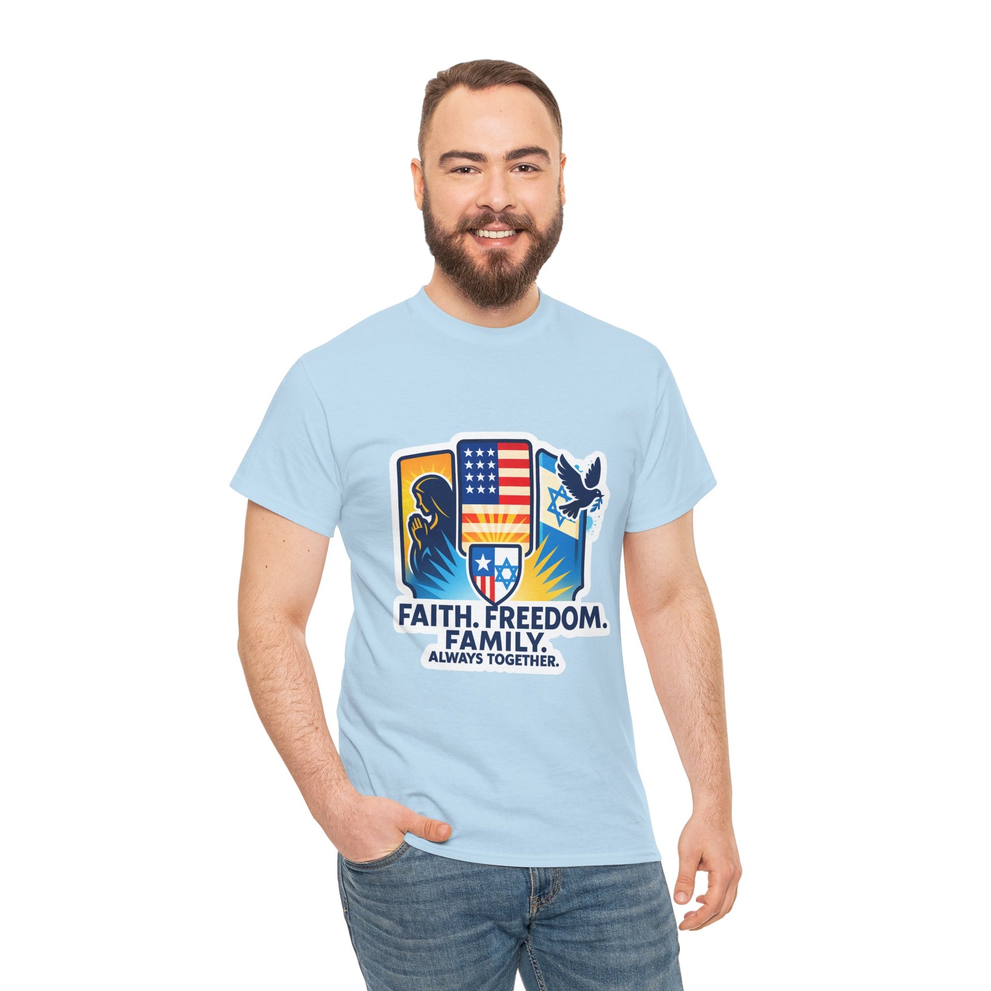 Shield Of Togetherness Unisex Heavy Cotton Tee - American Zionist
