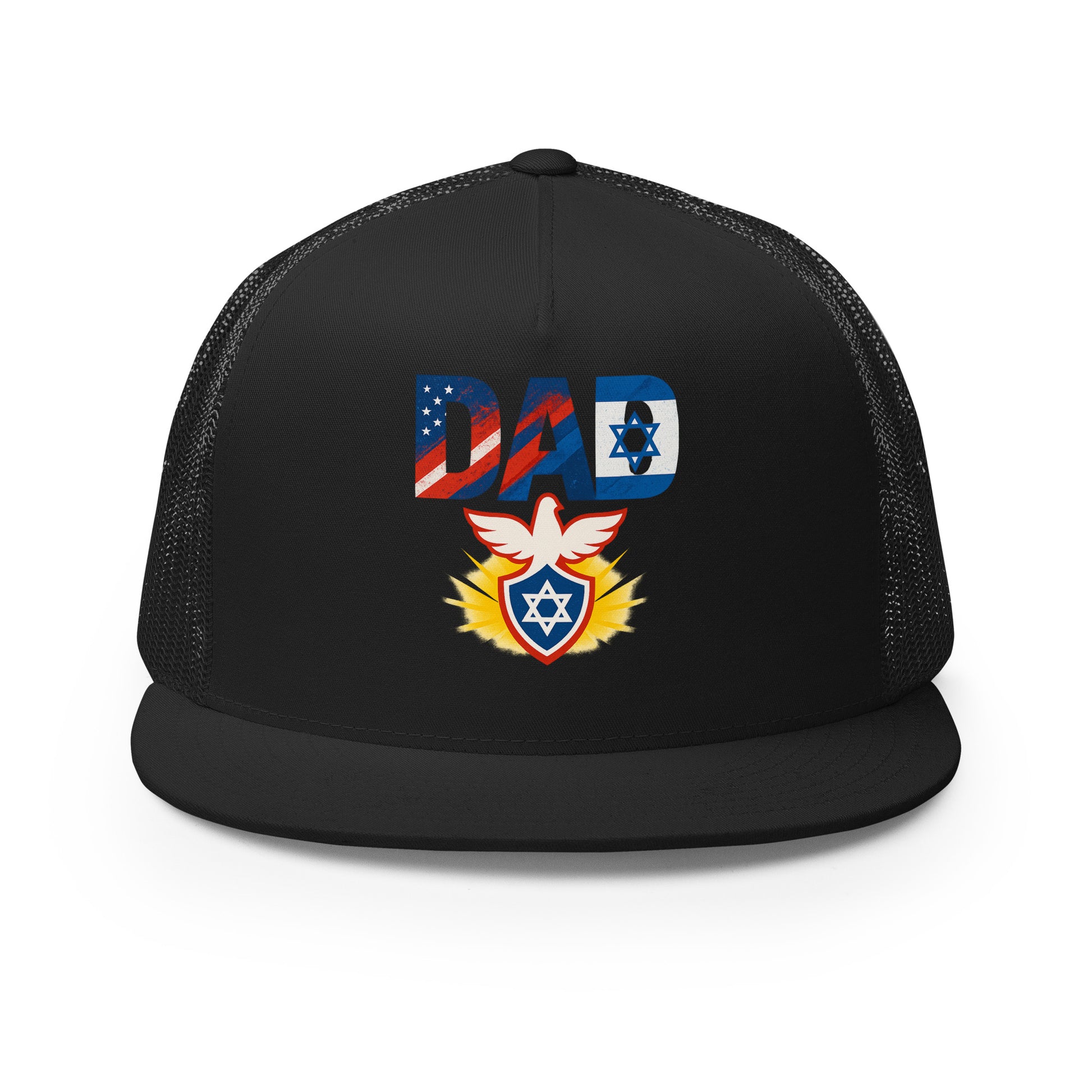 Dad Defender Of Faith 5 Panel Trucker Cap - American Zionist