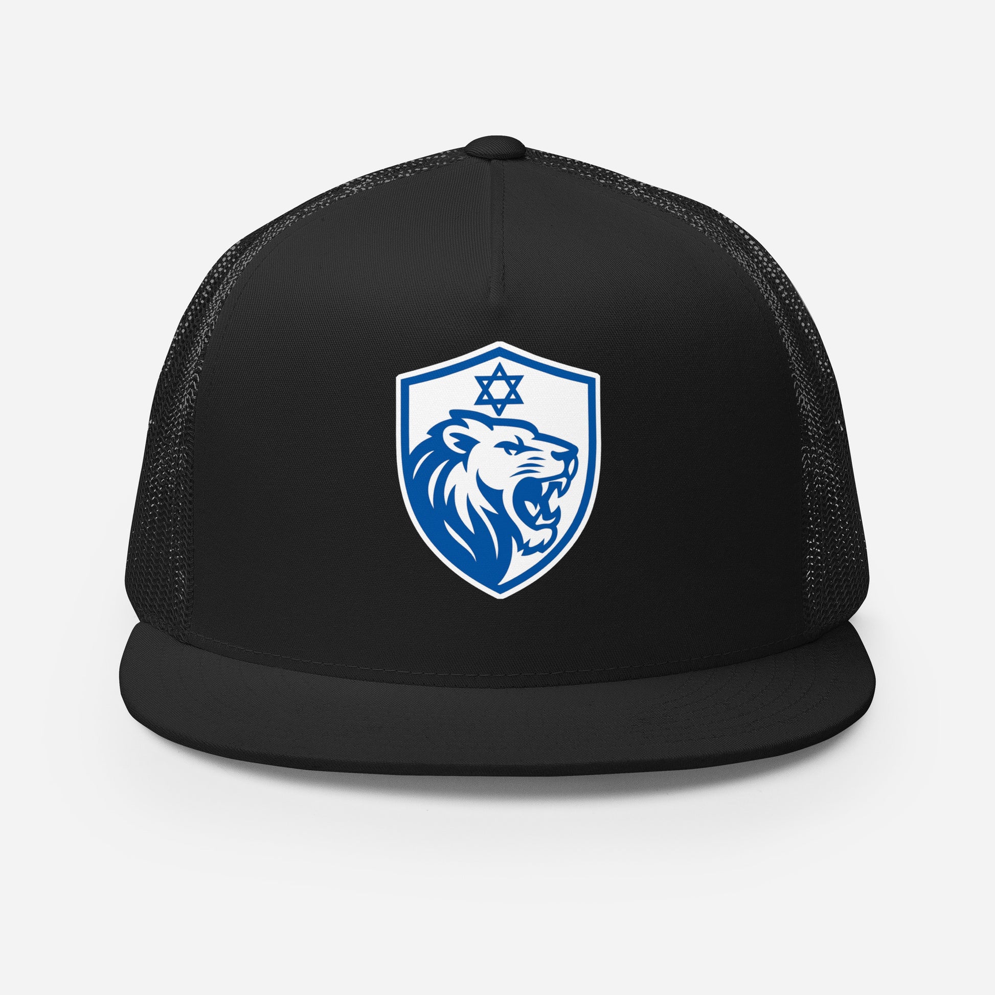 Lion Shield Of Israel 5 Panel Trucker Cap - American Zionist