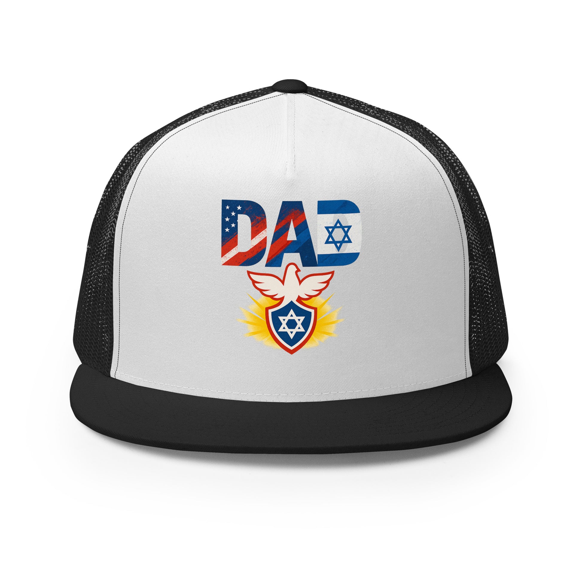 Dad Defender Of Faith 5 Panel Trucker Cap - American Zionist