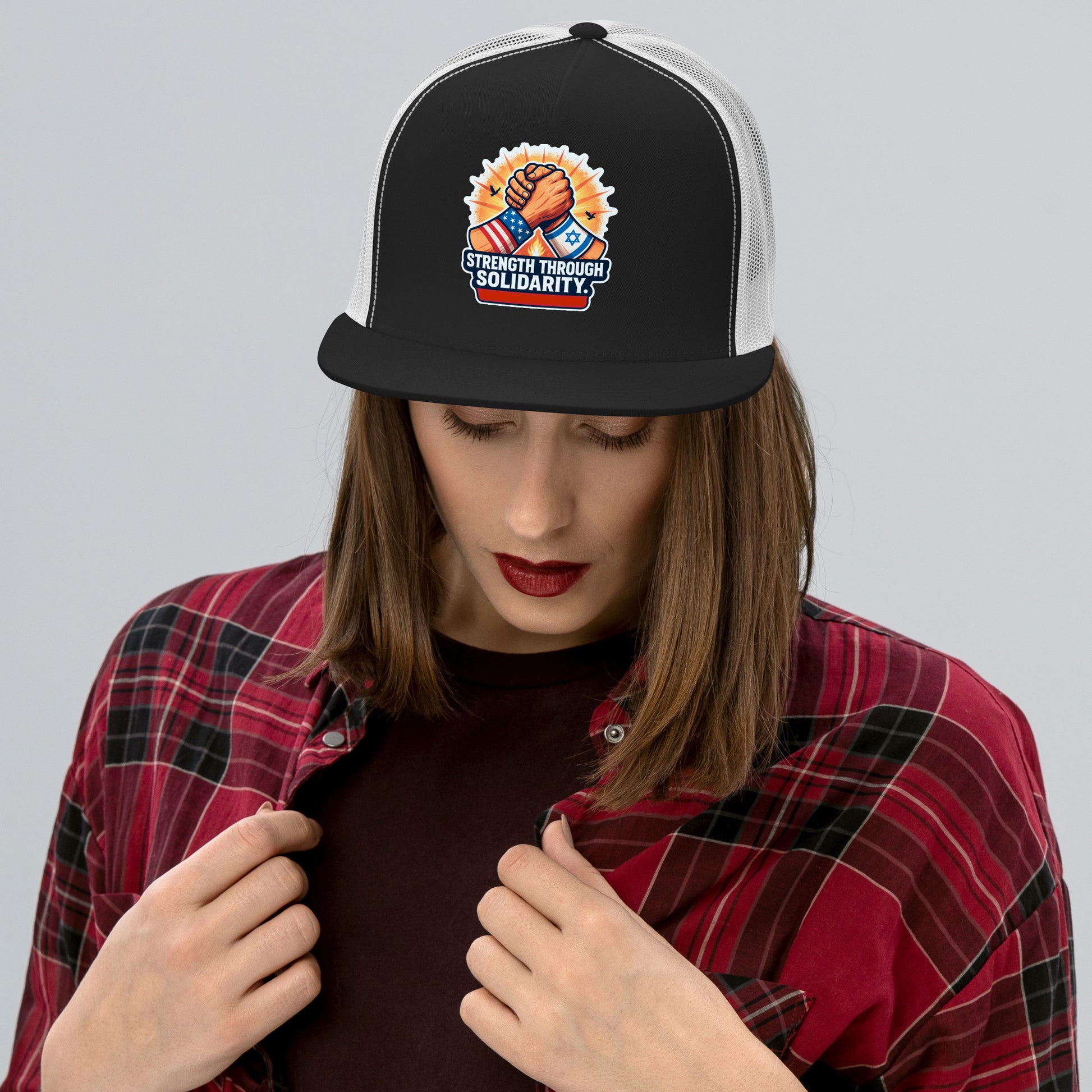 Strength Through Solidarity 5 Panel Trucker Cap - American Zionist