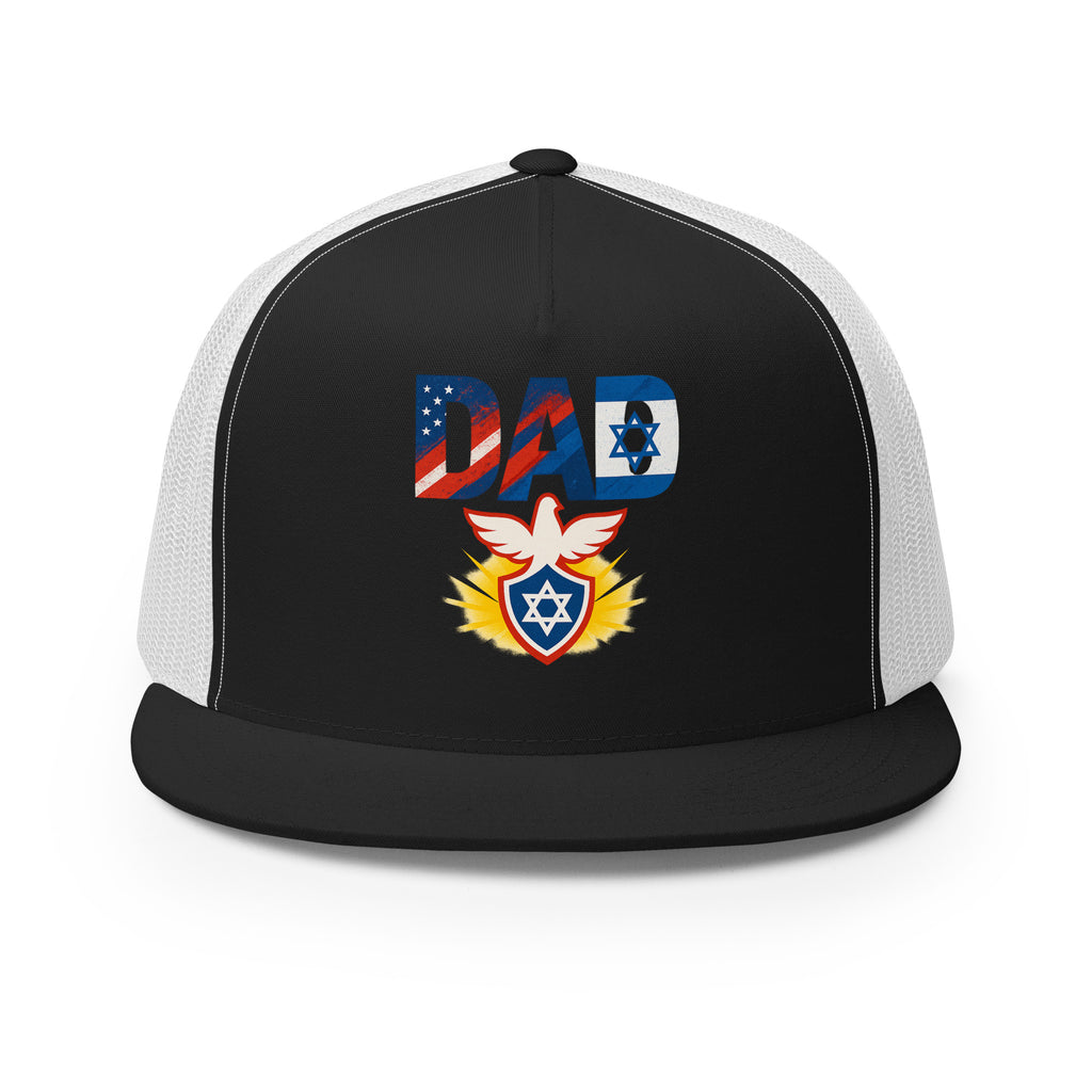 Dad Defender Of Faith 5 Panel Trucker Cap - American Zionist