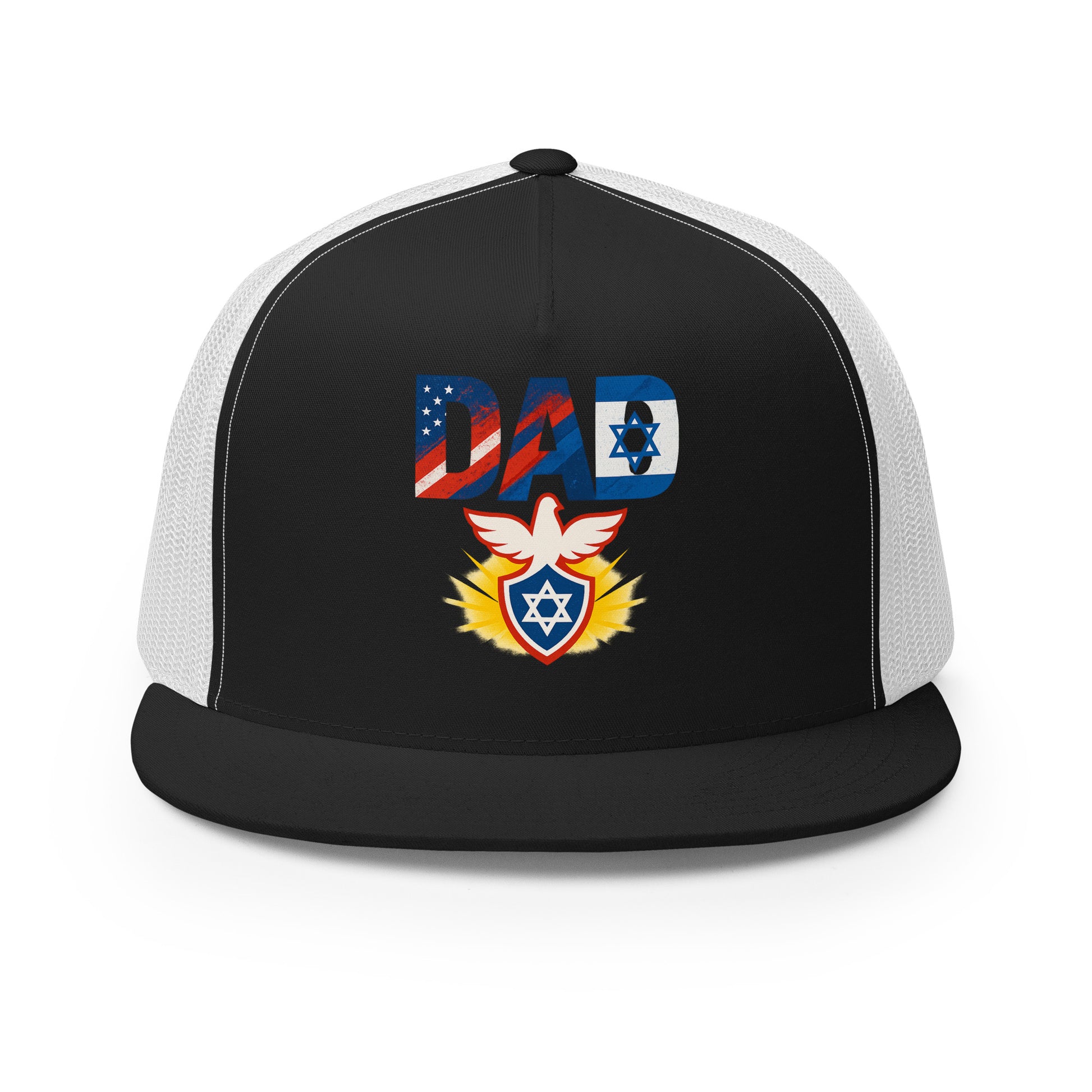 Dad Defender Of Faith 5 Panel Trucker Cap - American Zionist